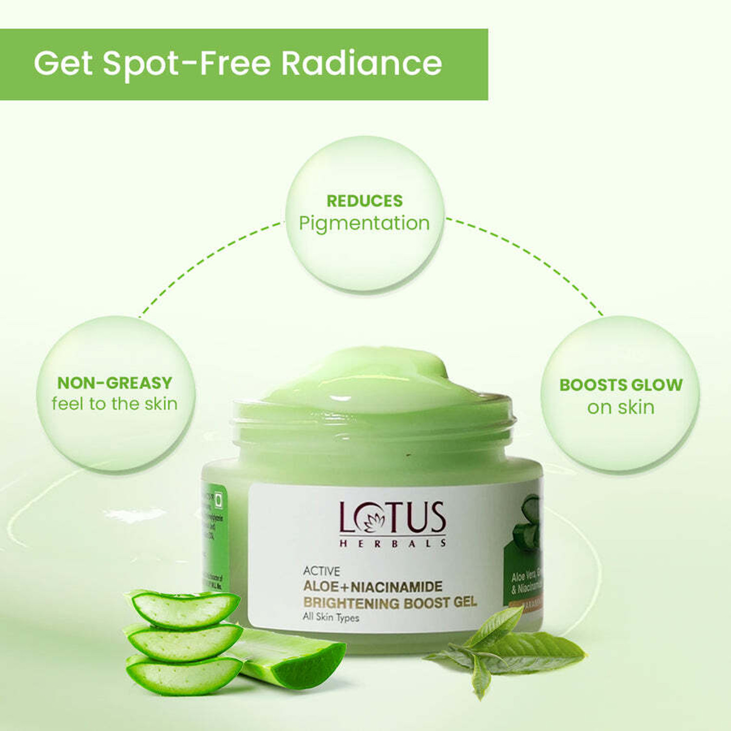 Image of LOTUS HERBALS ACTIVE ALOE+NIACINAMIDE CALM NIGHT GEL