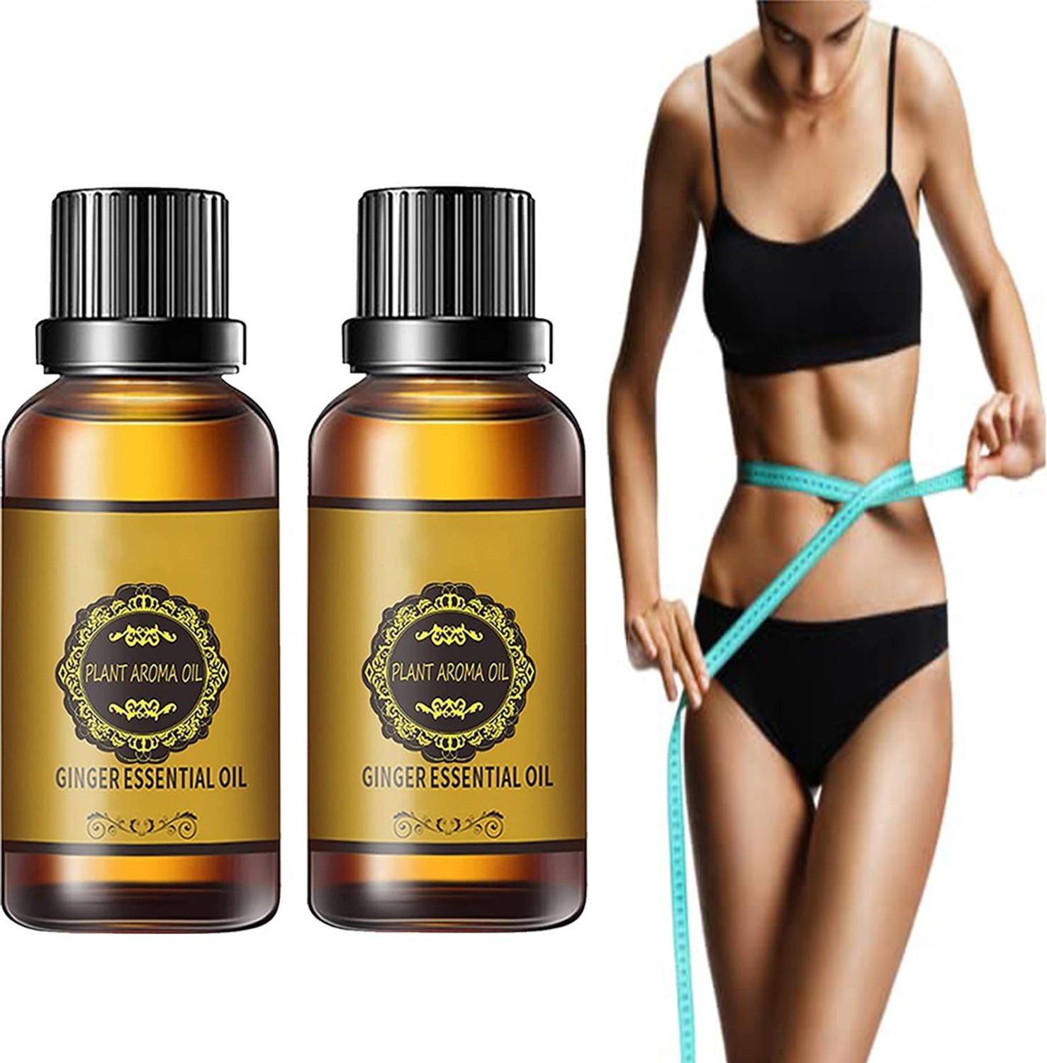 Barbers Crew Drainage Ginger Essential Oil For A Tummy Fat Loss Burner Oil-30ml-2-Bottle- Men & Women