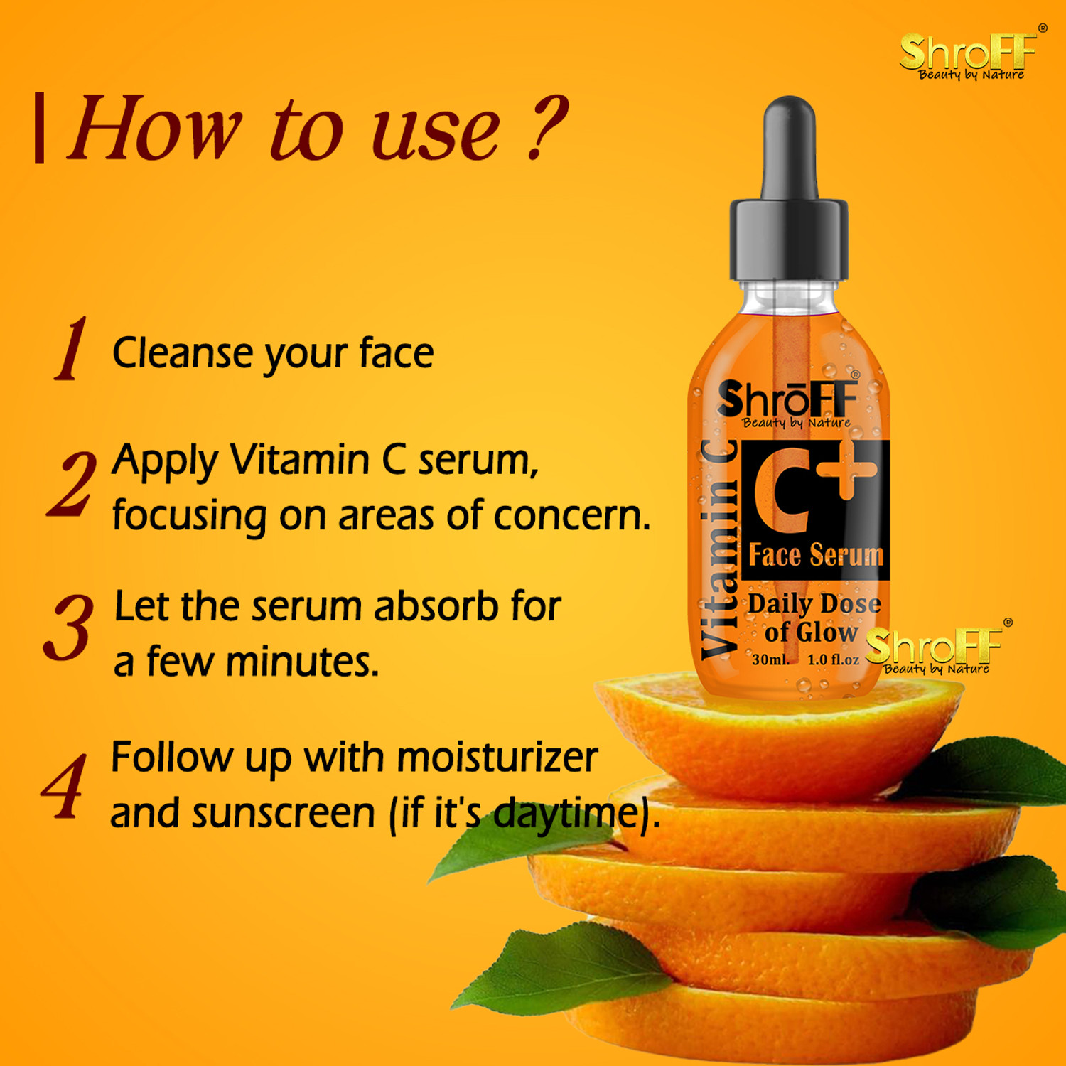 Image of Shroff Vitamin C Complete Skincare Combo - Face Wash, Toner, Serum, Cream & Sunscreen SPF 50 for Brightening