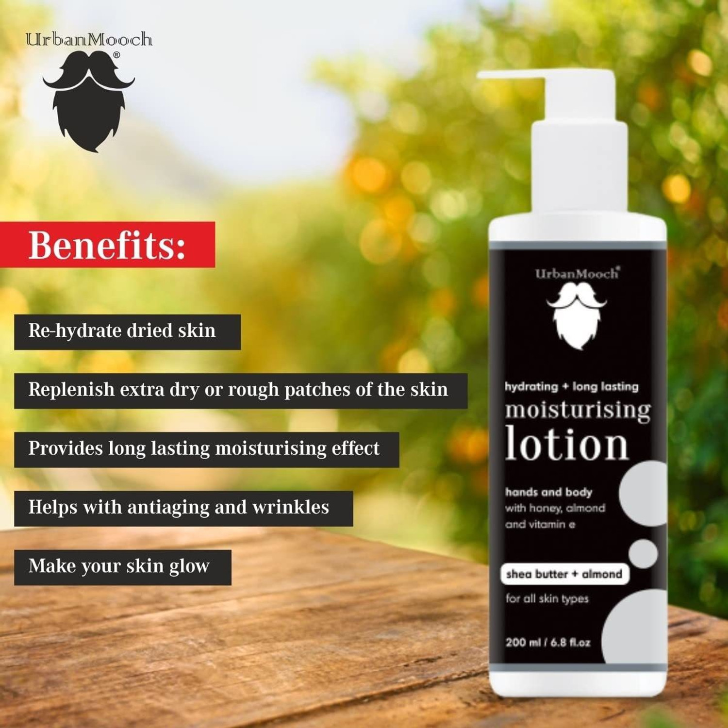 Image of UrbanMooch Sunscreen - SPF 50 PA+++ Sunscreen Body Lotion for Enriched With Honey & Almond, 24hr Moisturization-Men