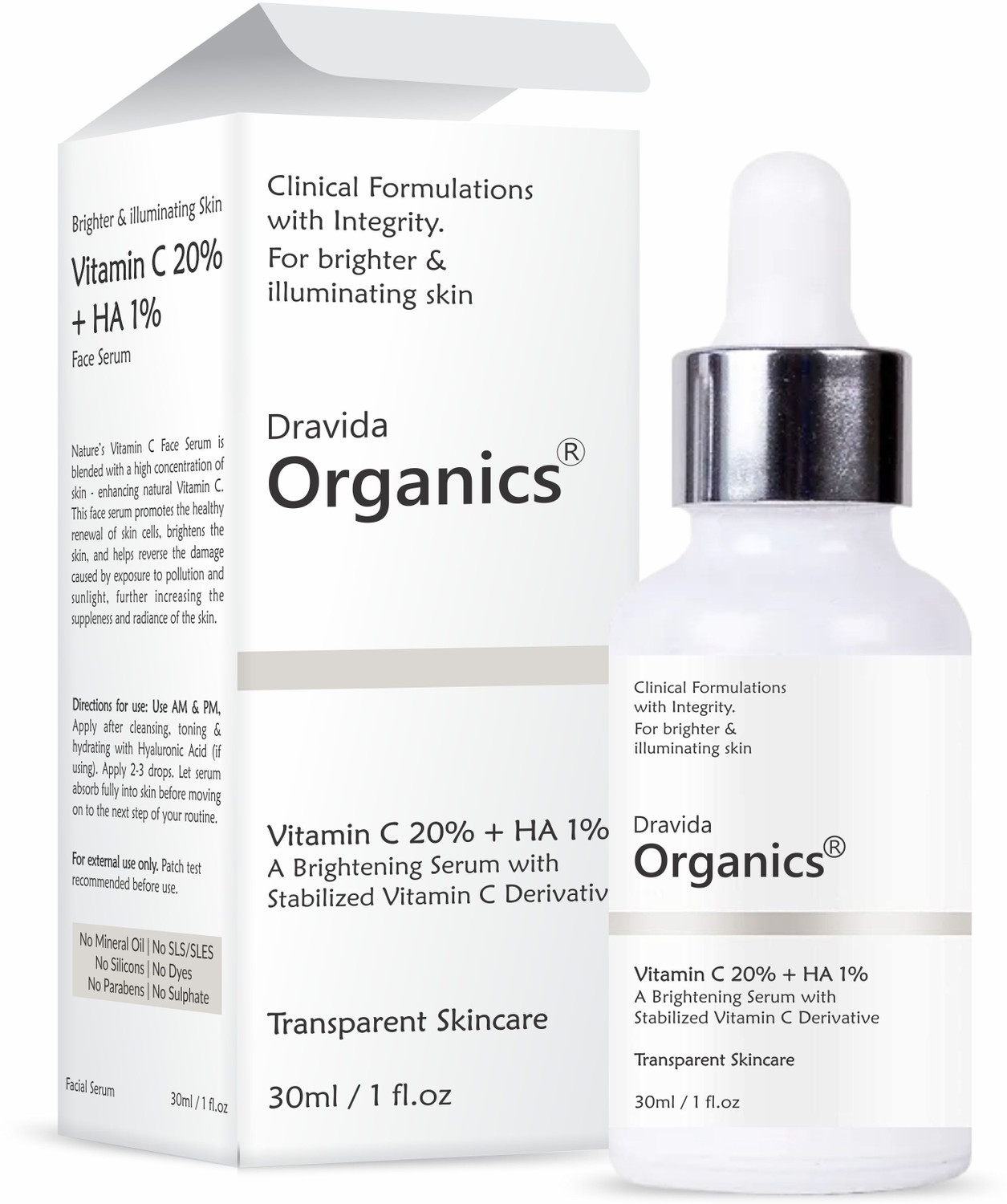 Image of Dravida Organics Vitamin C Serum for Natural Glowing Beauty | Fragrance-Free