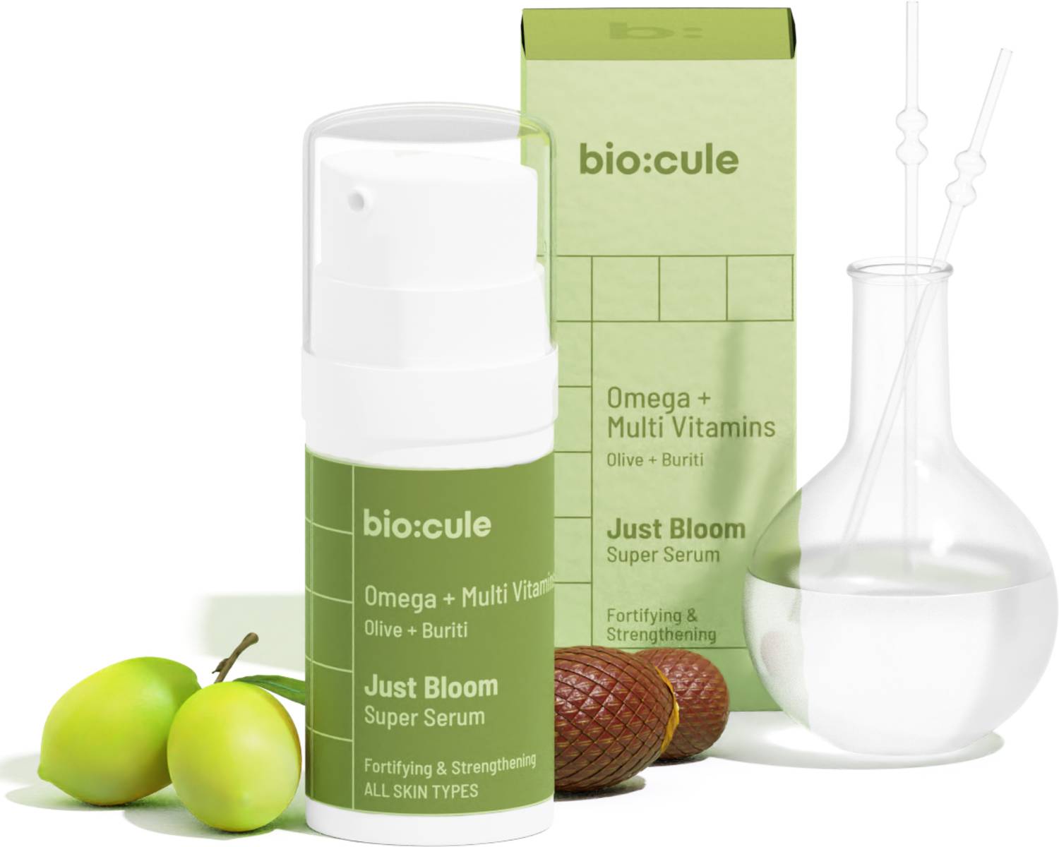 biocule Just Bloom Super Serum, Fortifying Face Serum with Omega Multivitamins Minerals
