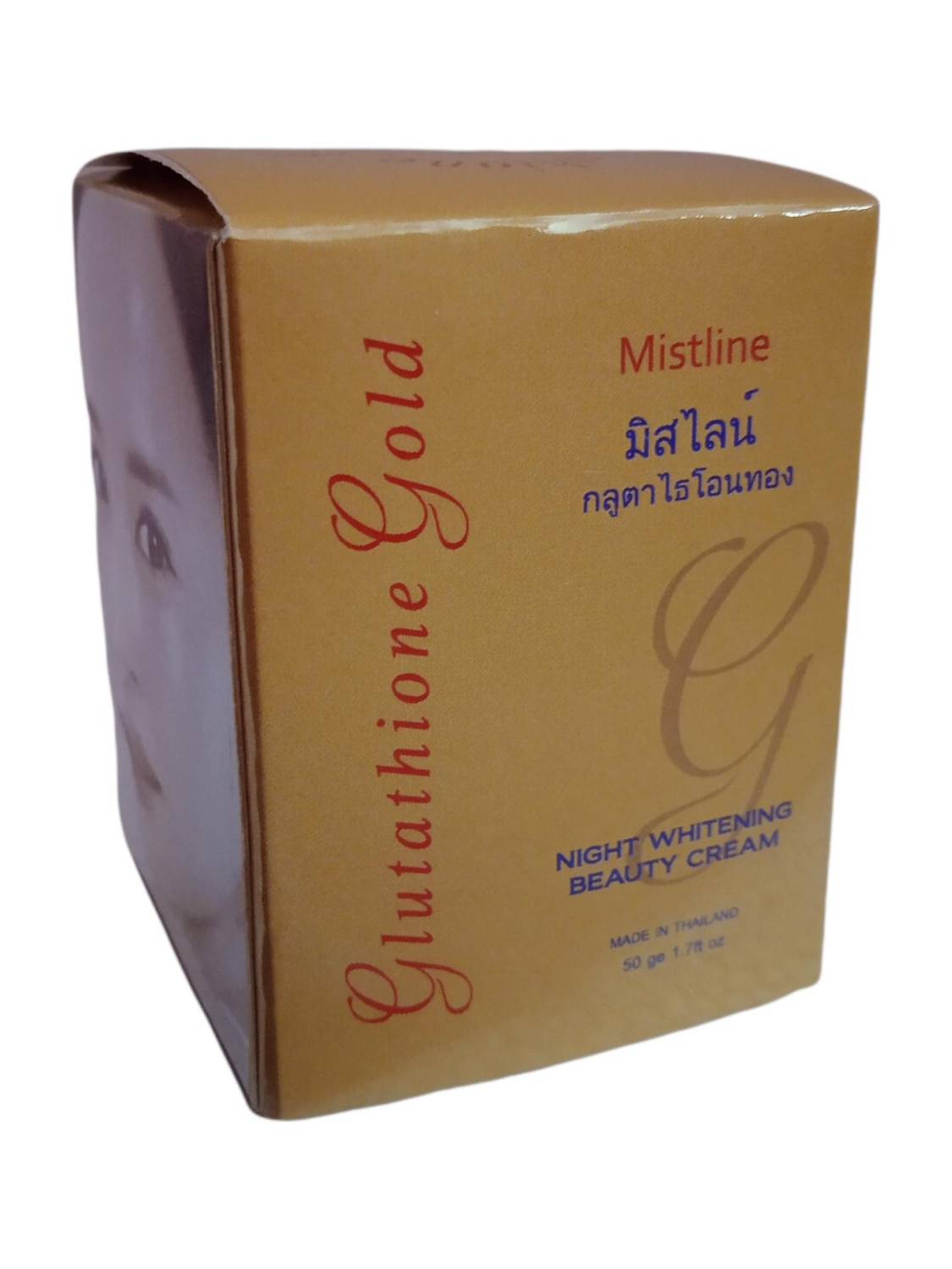 Mistine GLUTATHIONE GOLD NIGHT WHITENING BEAUTY CREAM 50G PACK OF 1 THAILAND PRODUCT