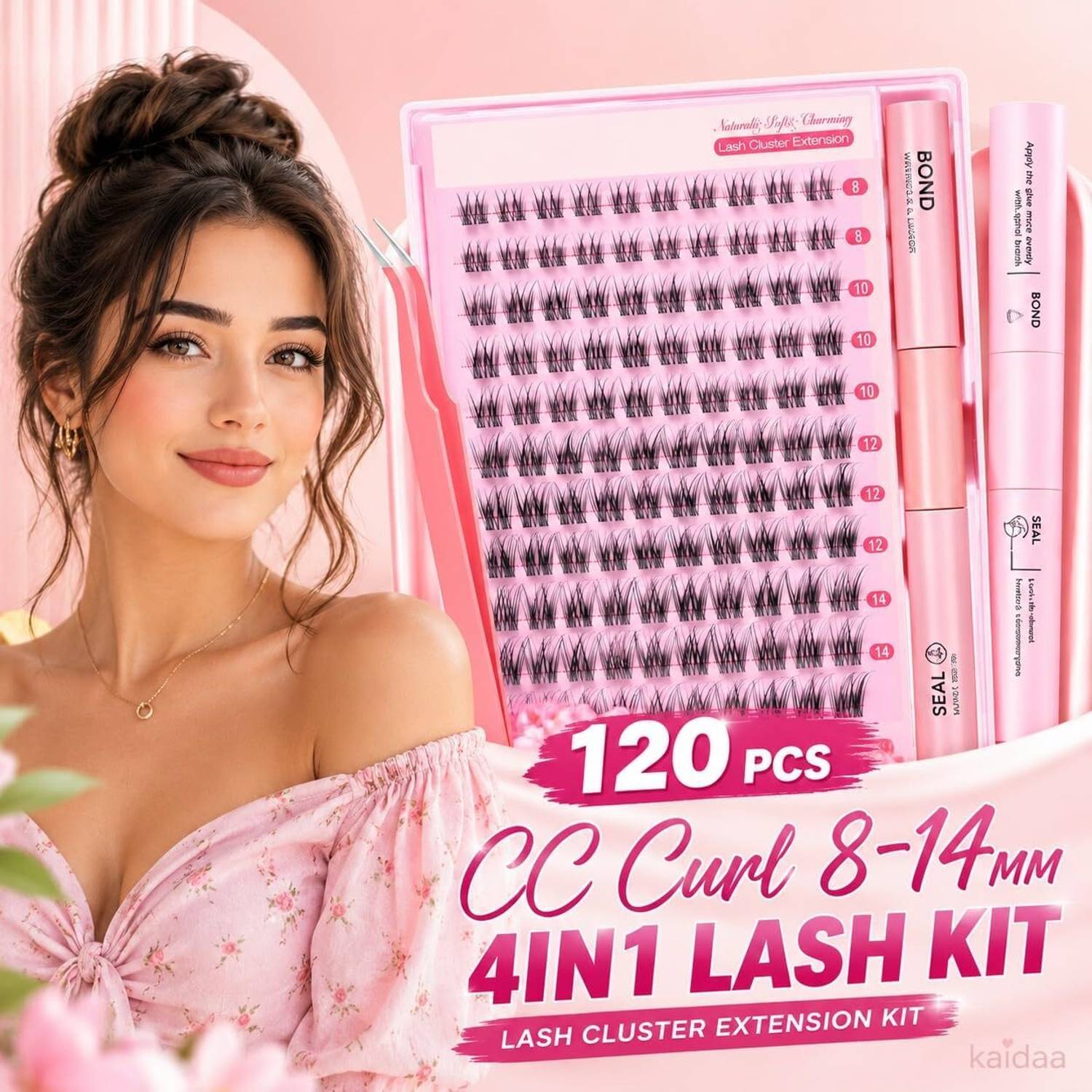 KAIDAA 120Pcs Cluster Eye Lashes 8-14MM Pack of 1 - Image 2