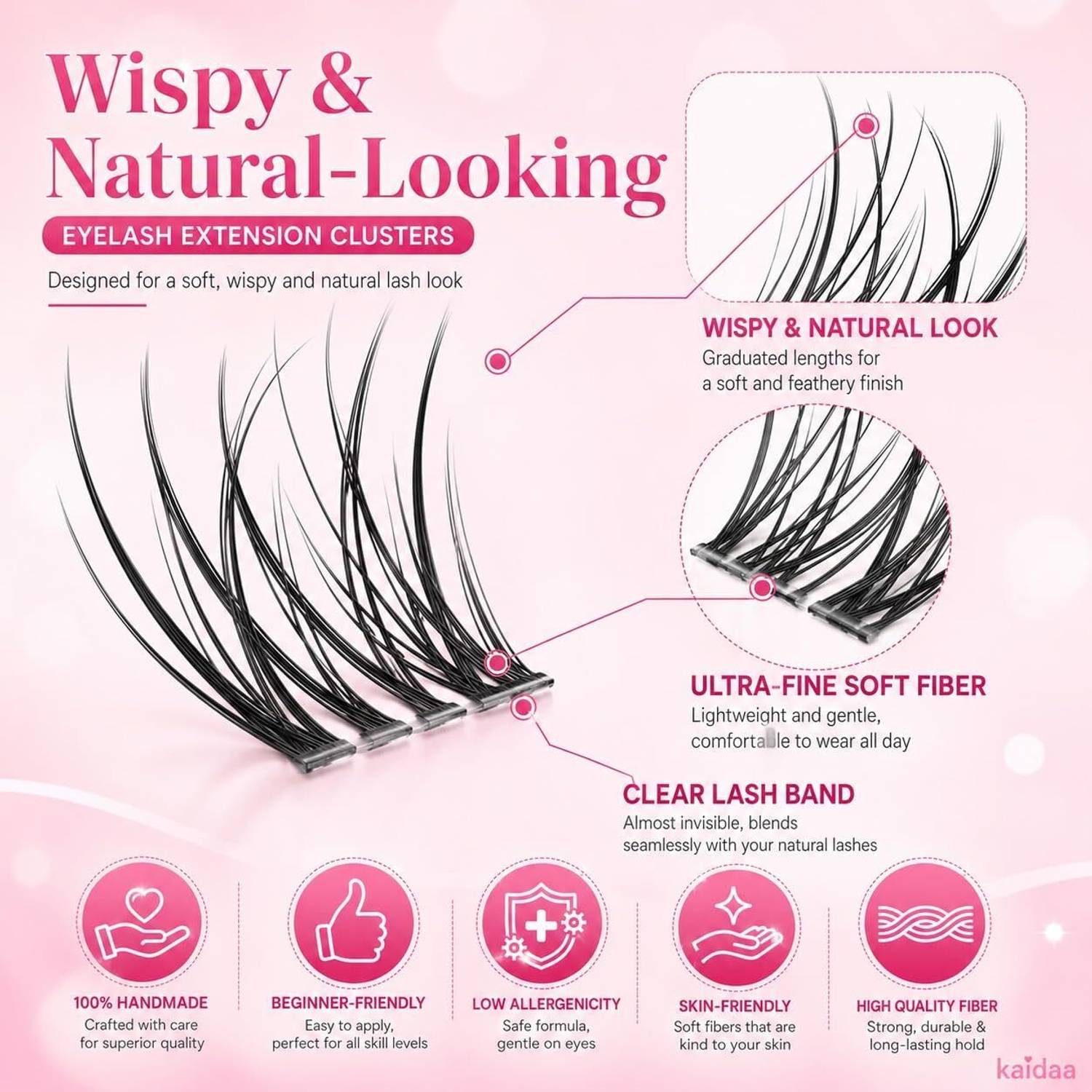 KAIDAA 120Pcs Cluster Eye Lashes 8-14MM Pack of 1 - Image 4