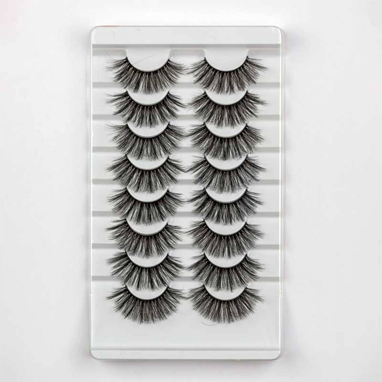 bobi Reusable Waterproof 10mm Synthetic Hair Natural 3D Volume Eyelashes - 8 Pair
