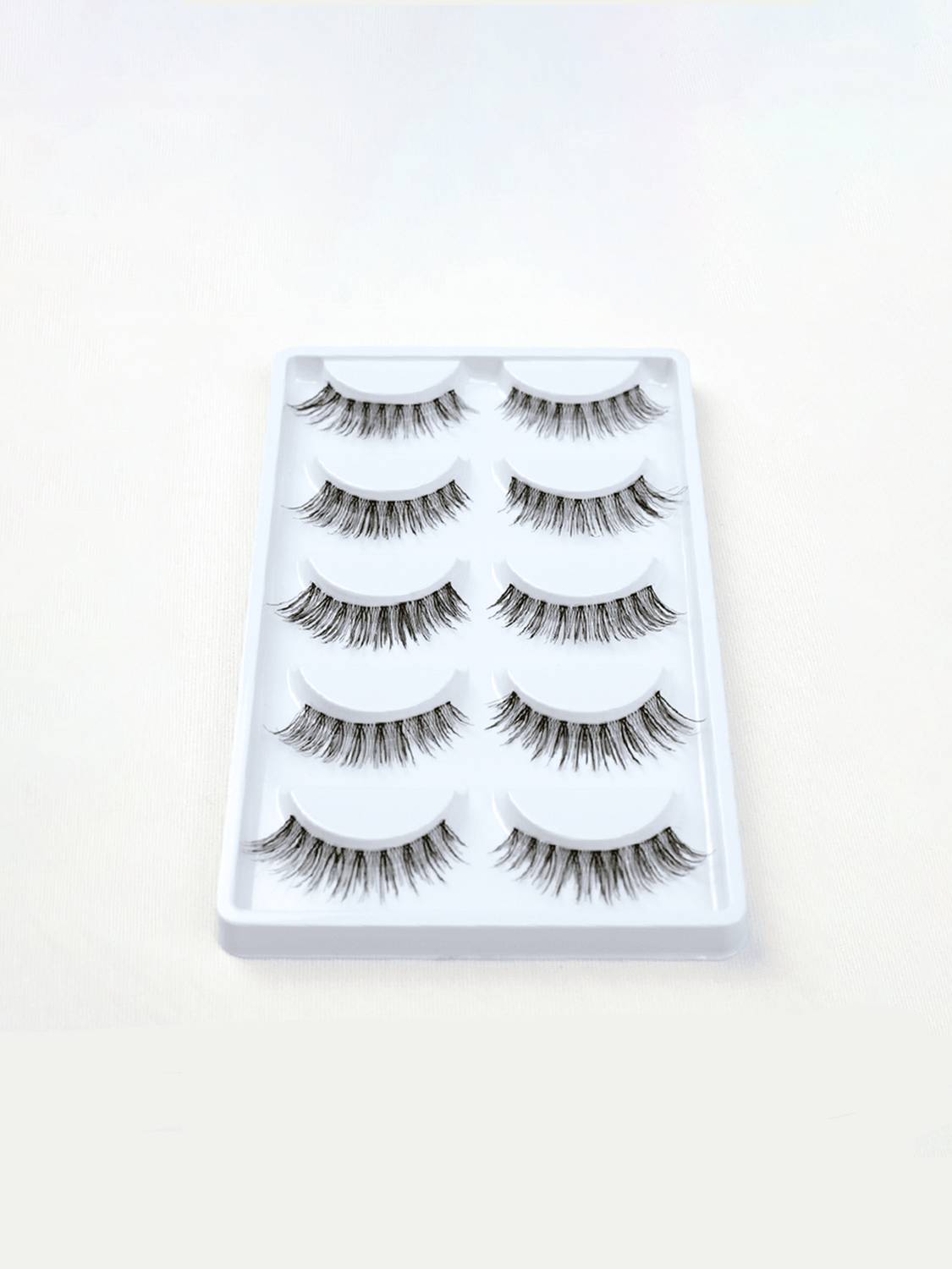 bobi Reusable Waterproof 12mm Synthetic Hair Natural ZC Volume Eyelashes - 5 Pair