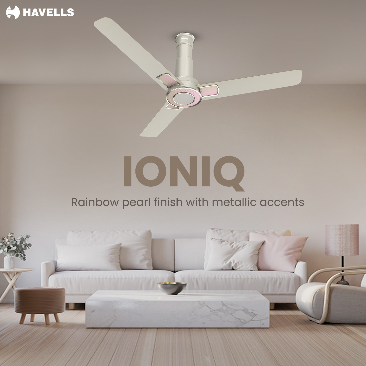 Image of HAVELLS Ioniq ES|Energy Efficient|Superior Air Delivery| Low Power Consumption|55W with 2 Year Warranty Energy Saving 1200 mm Ceiling Fan