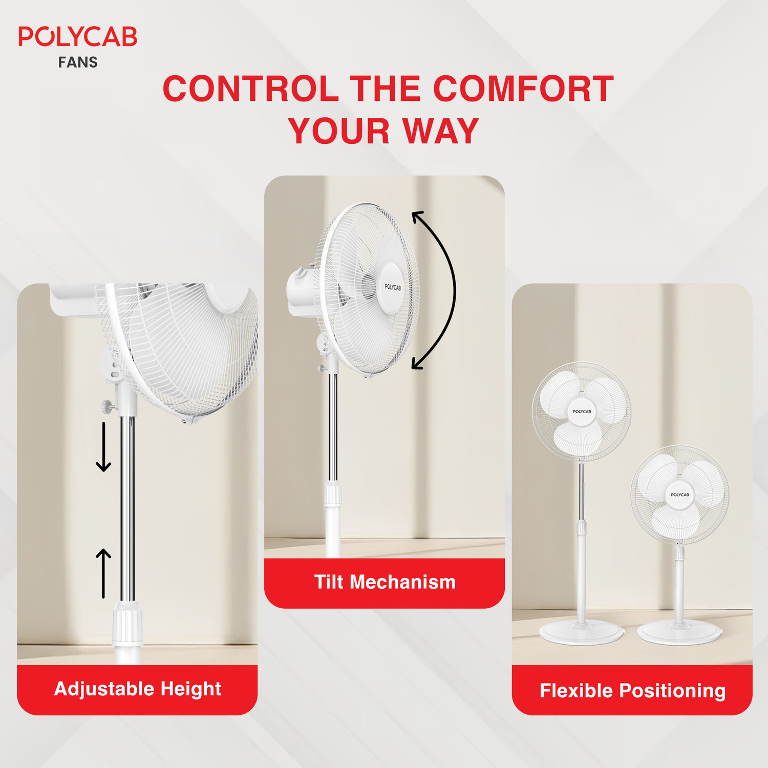 Image of Polycab Regalia|High Air Delivery |Energy saving with 2 Year Warranty Ultra High Speed 400 mm Pedestal Fan