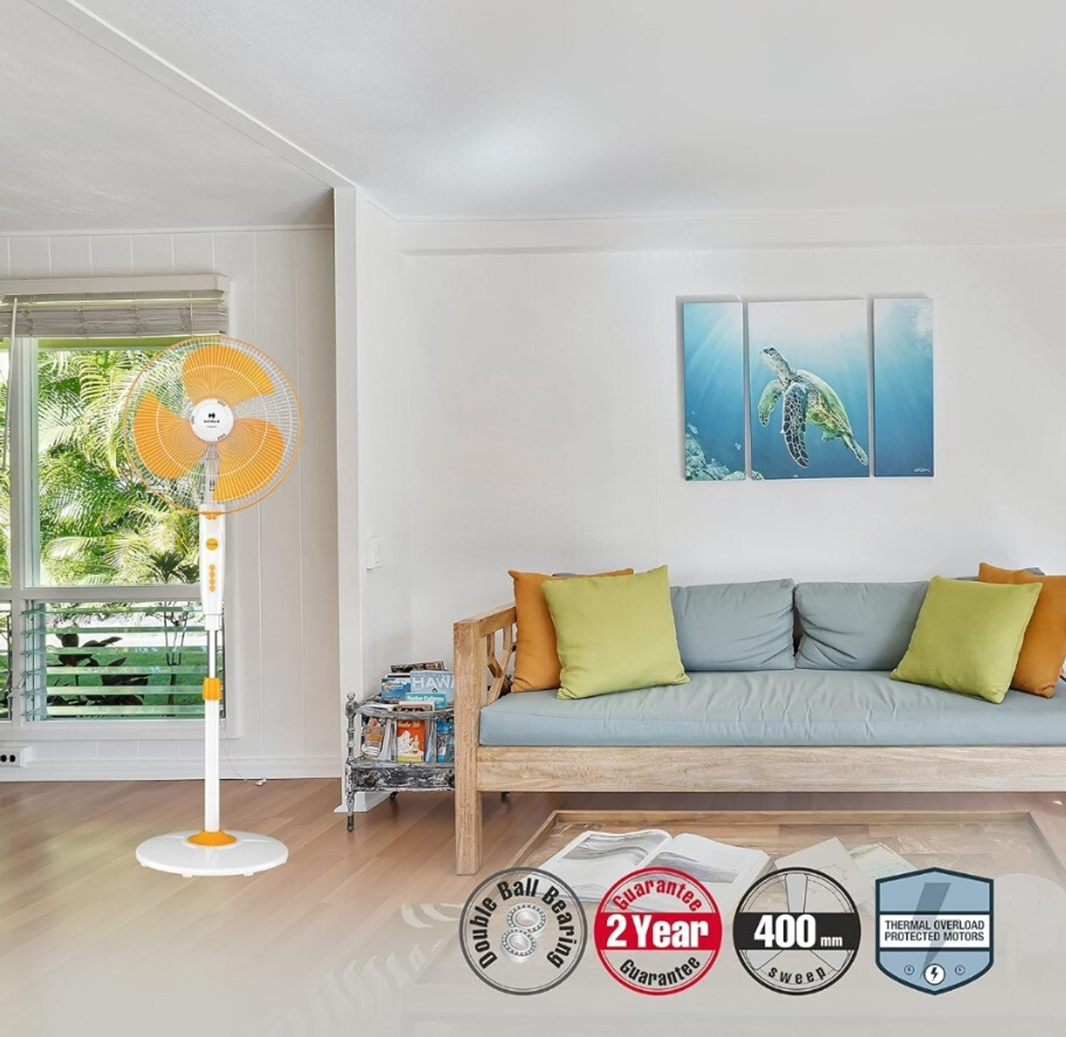 Image of HAVELLS Trendy| Strong & Stable Base| Thermal Overload Protector| Jerk-Free Oscillation with 2 Year Warranty Energy Saving 400 mm Ceiling Fan