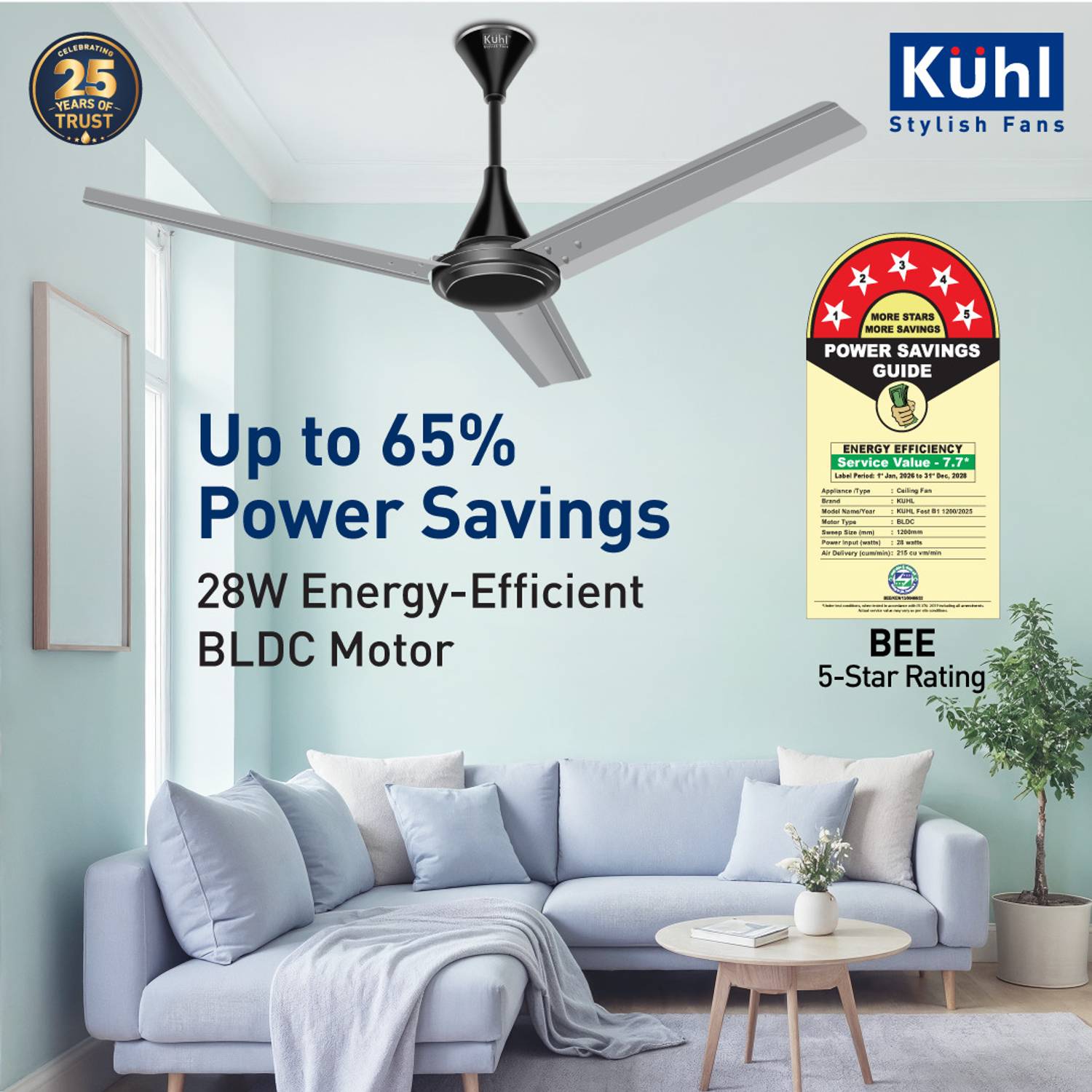 KUHL Fest B1 BLDC Ceiling Fan 1200mm - Image 5