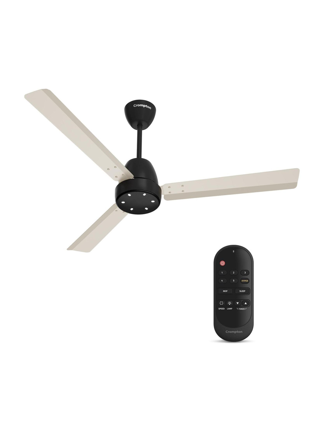 Image of Crompton Energion Niteo with 4 Year Warranty BLDC Motor with Remote 1200 mm Ceiling Fan (5 Star | Ivory Black | Pack of 1)