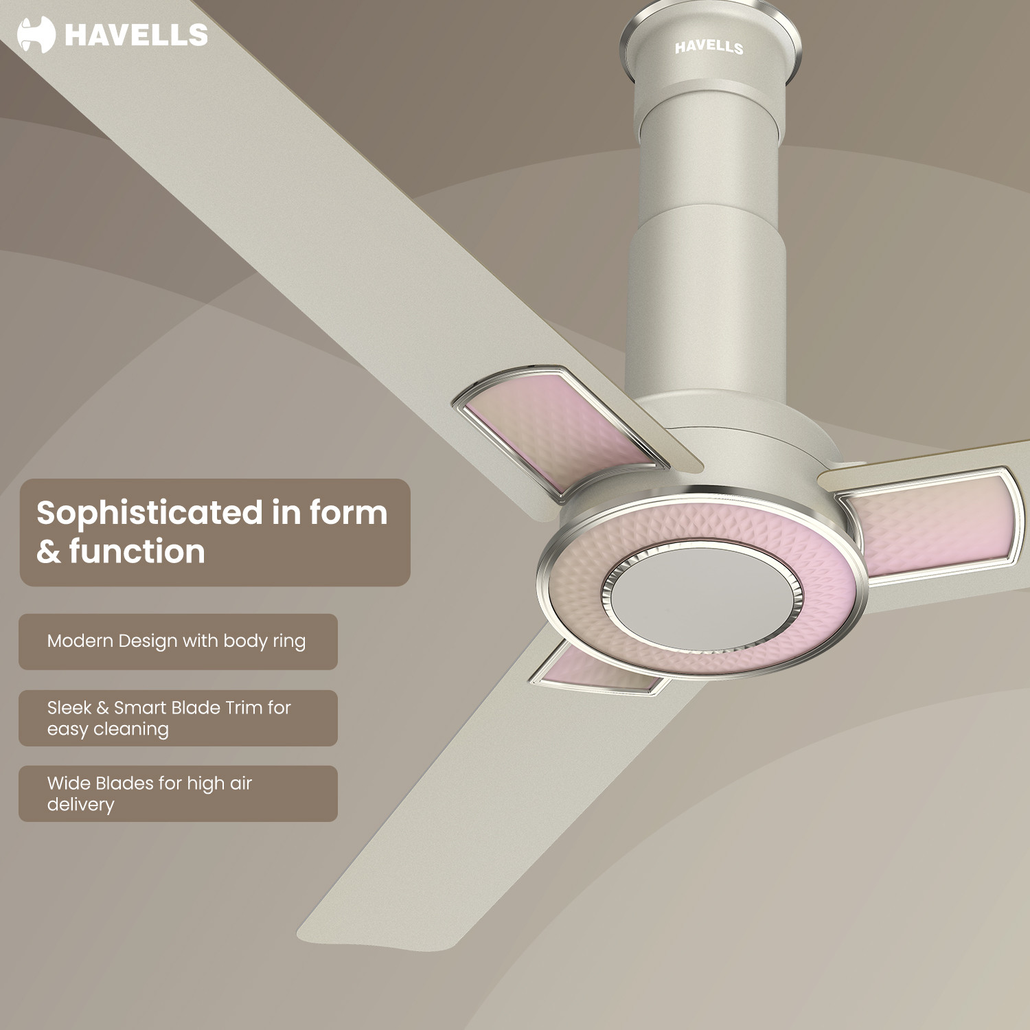 Image of HAVELLS Ioniq ES|Energy Efficient|Superior Air Delivery| Low Power Consumption|55W with 2 Year Warranty Energy Saving 1200 mm Ceiling Fan