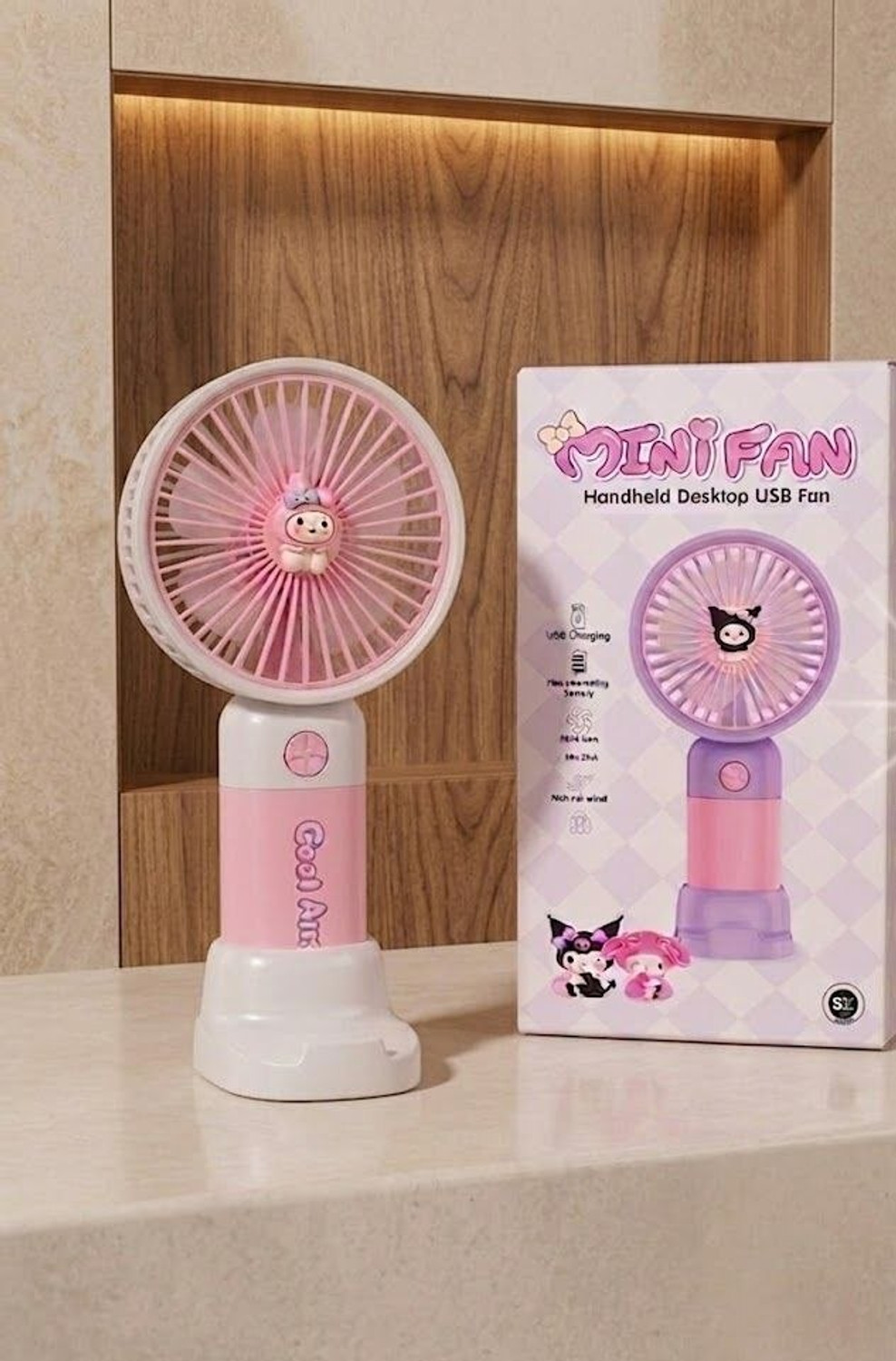 Image of YAKUNOX Portable Handheld Fan Mini USB Rechargeable Cooling Fan Random Colour Anti Dust 90 mm Table Fan