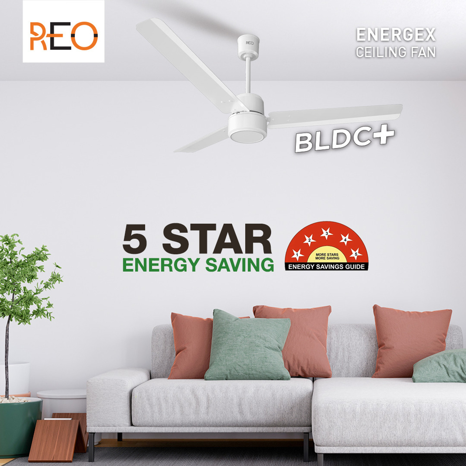 Image of HAVELLS Energex|Remote Controlled|Reverse Rotation Mode| Timer Setting| Low Noise with 2 Year Warranty BLDC Motor 1200 mm Ceiling Fan