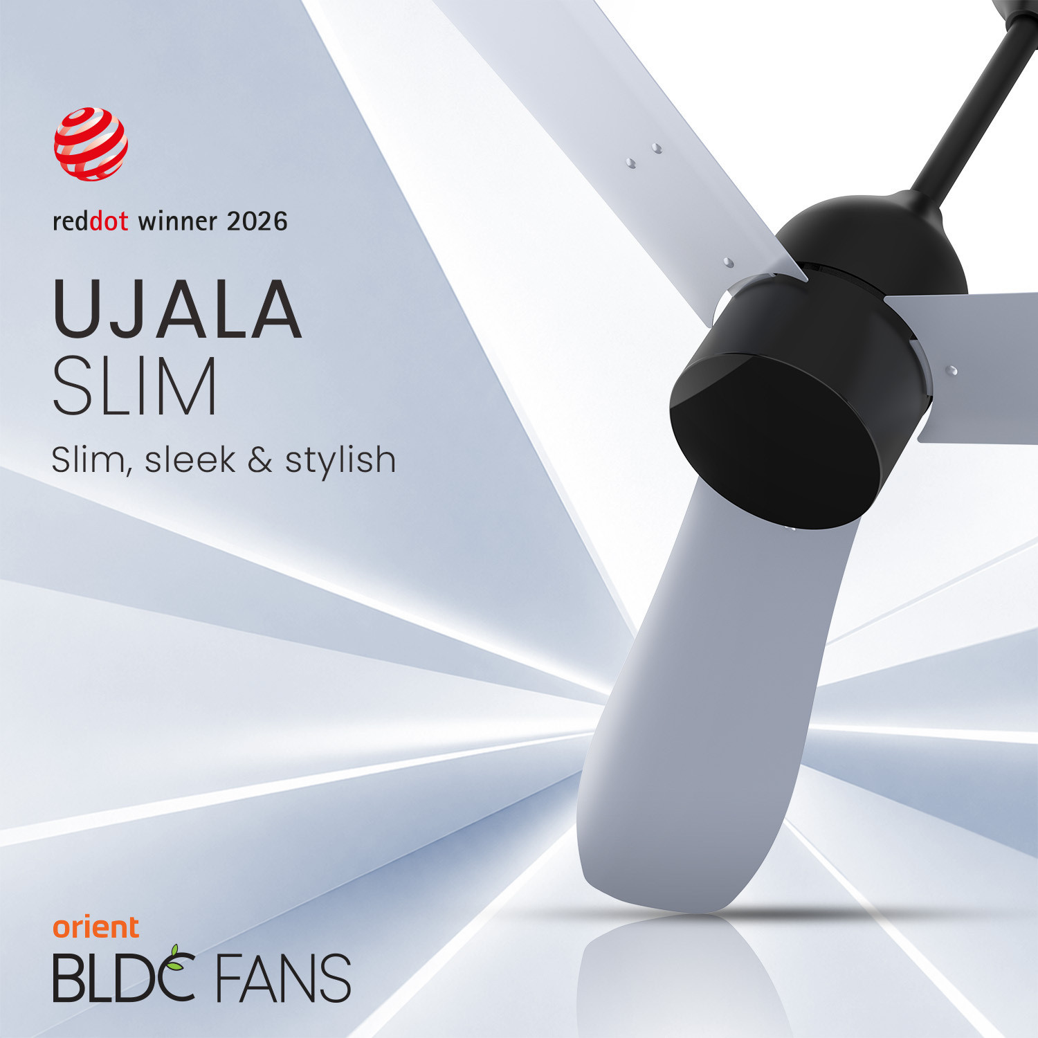 Image of Orient Electric Ujala Slim with 3 Year Warranty BLDC Motor with Remote, Energy Saving, High Air Delivery, Remote Controlled 1200 mm Ceiling Fan