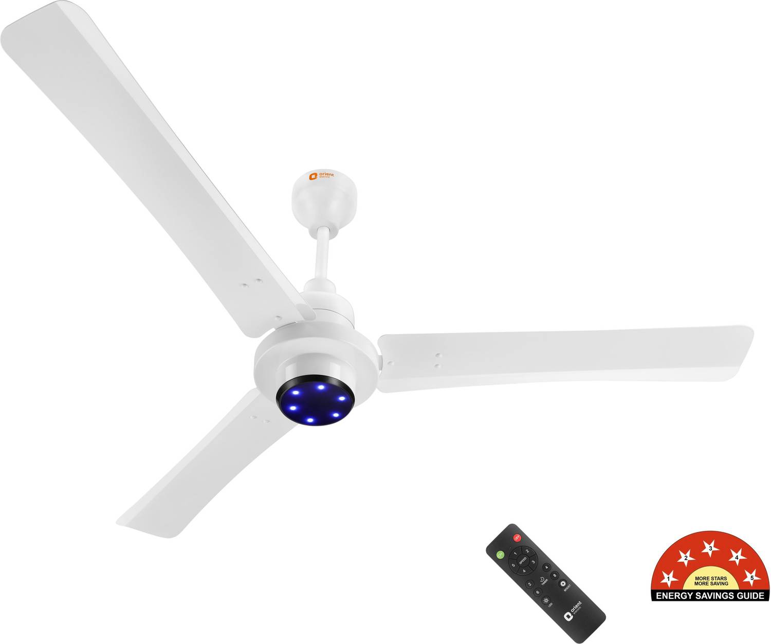 Orient Electric I Tome Pro | LED Speed Indicator Lights |Energy Efficient |Superior Air Delivery with 3 Year Warranty BLDC Motor, Energy Saving, High Air Delivery, Remote Controlled, With LED Indicators 1200 mm Ceiling Fan