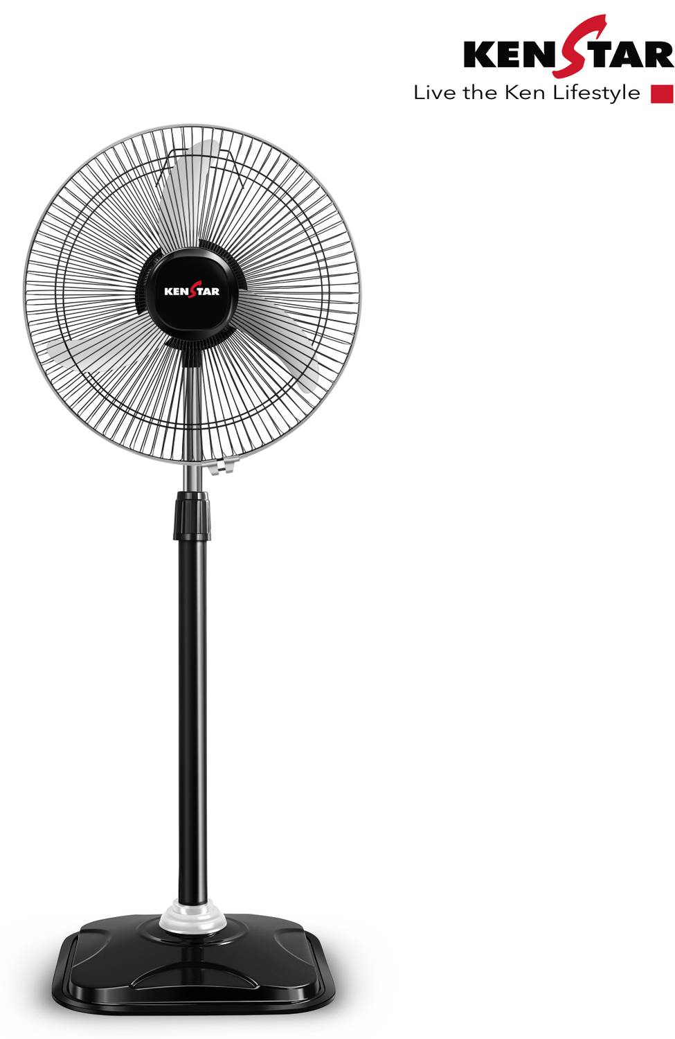 Kenstar Wind Speed Ultra GRY | Adjustable Height with 2 Year Warranty Ultra High Speed 400 mm Pedestal Fan