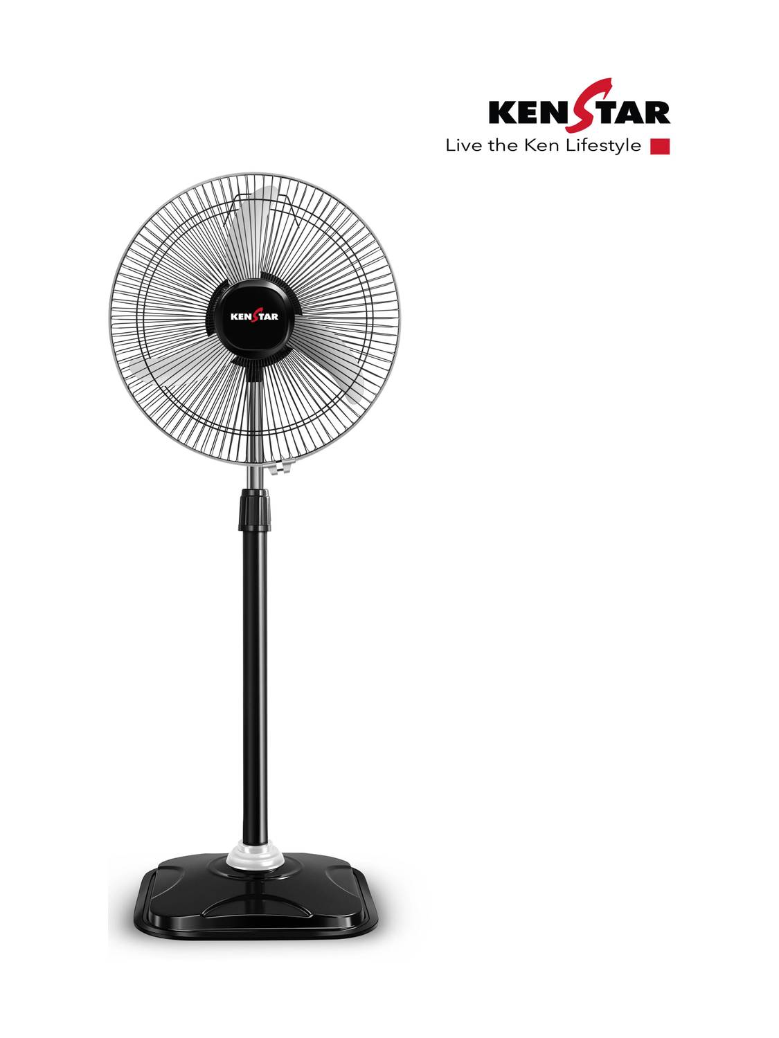 Kenstar Wind Speed Ultra GRY | Adjustable Height with 2 Year Warranty Ultra High Speed 400 mm Pedestal Fan