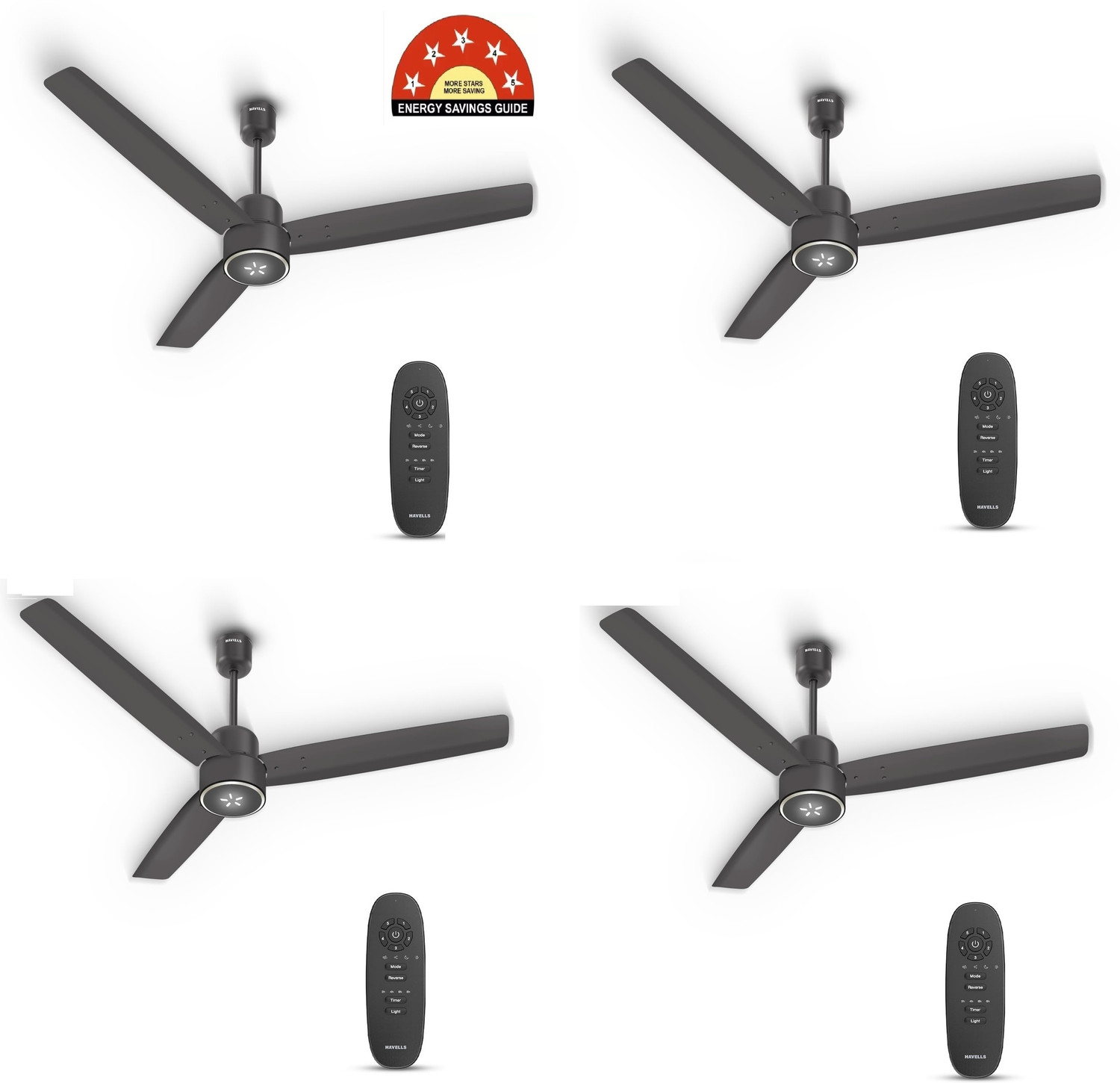 Image of HAVELLS Fab BLDC ULED | Remote Control | LED Light | Copper Motor | Premium with 3 Year Warranty Underlight 1200 mm Ceiling Fan