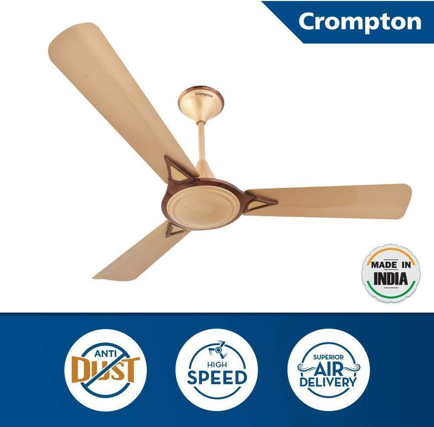 Image of Crompton Avancer prime antidust 1200mm (cocoa gold) with 1 Year Warranty 1200 mm Ceiling Fan