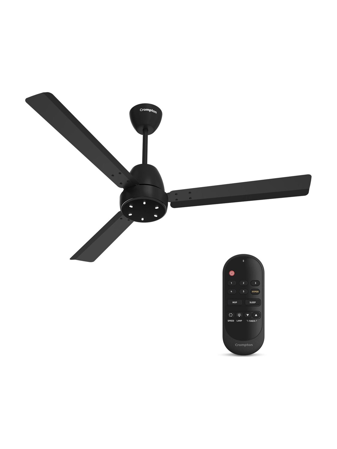 Image of Crompton Energion Niteo with 4 Year Warranty 1200 mm Ceiling Fan (5 Star | Matte Black | Pack of 1)