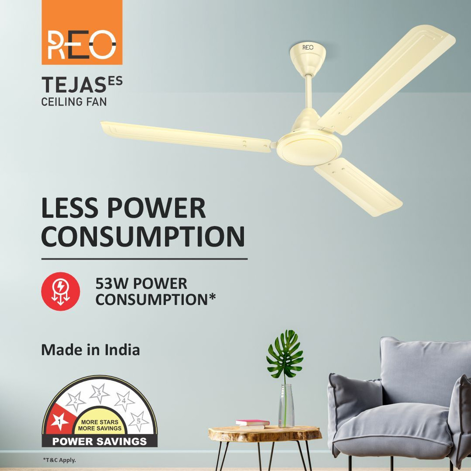 Image of HAVELLS Tejas|Low Noise|Energy Efficient|High Speed|Powerful Copper motor|Power Saving with 2 Year Warranty Energy Saving 1200 mm Ceiling Fan