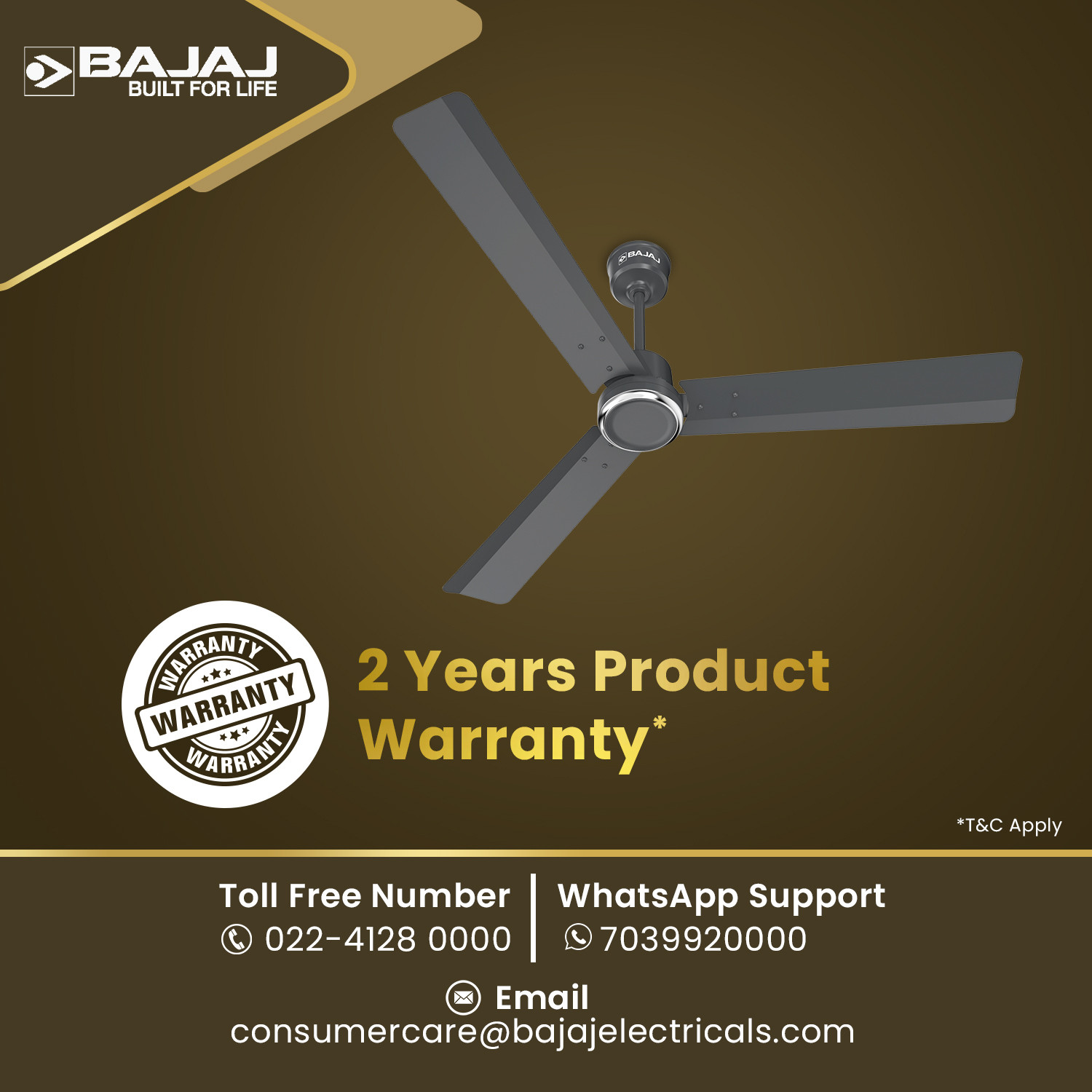 Image of BAJAJ Armour Series Classico Sleek Plus with 2 Year Warranty 1200 mm Ceiling Fan