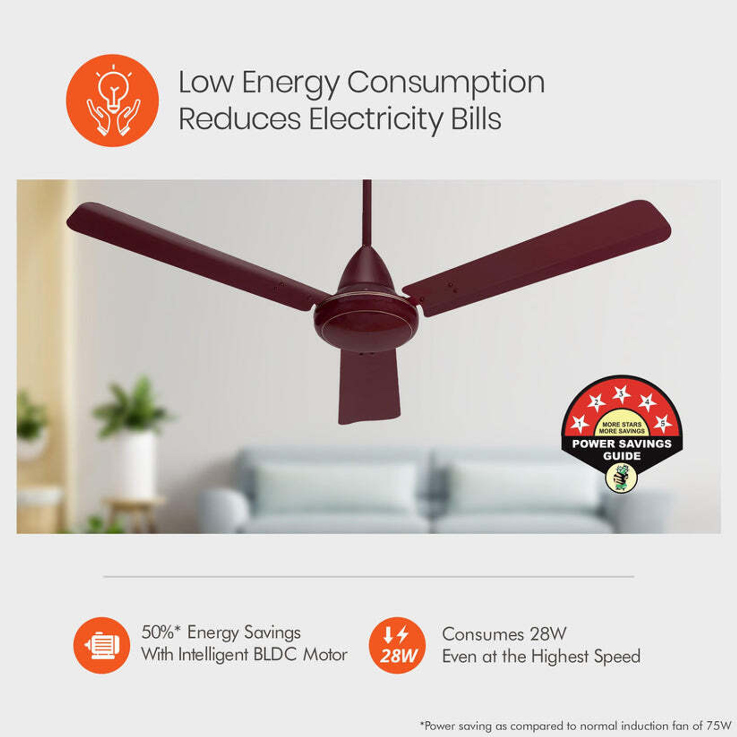 Image of Orient Electric Ef with 5 Year Warranty BLDC Motor with Remote 1200 mm Ceiling Fan