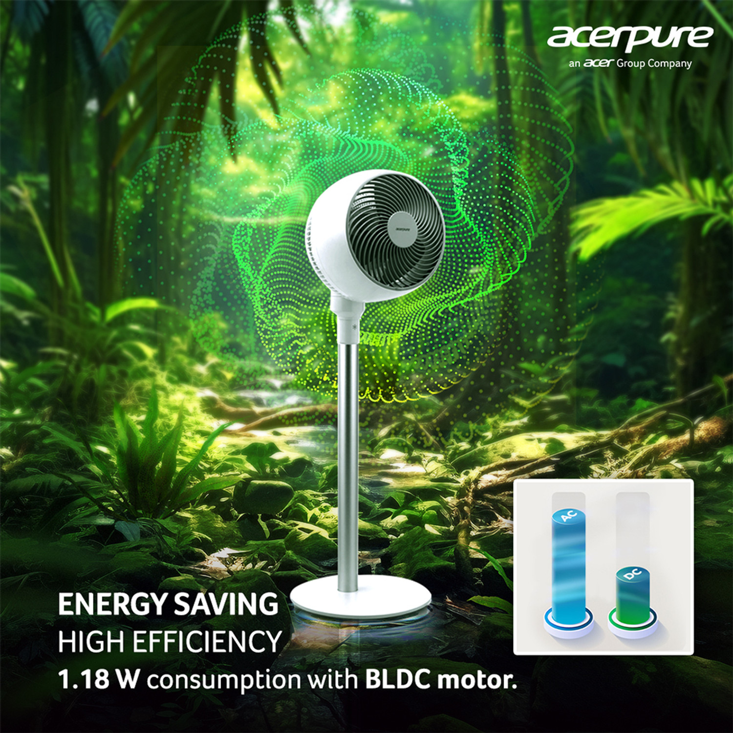 Image of acerpure Cozy with 3 Year Warranty 400 mm Pedestal Fan