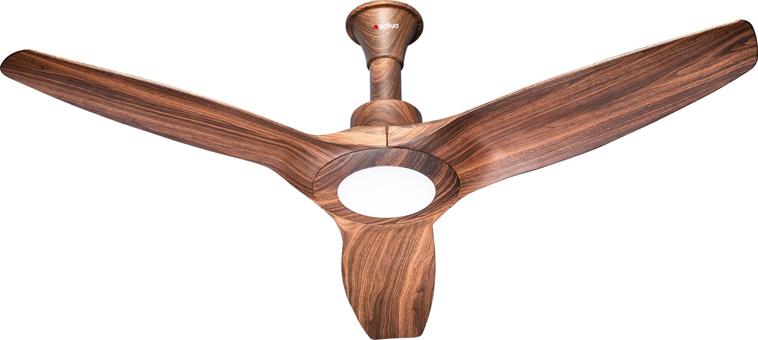 Image of ACTIVA Silentair Wooden | BLDC Motor | Remote Control | LED Light with 5 Year Warranty BLDC Motor with Remote 1200 mm Ceiling Fan