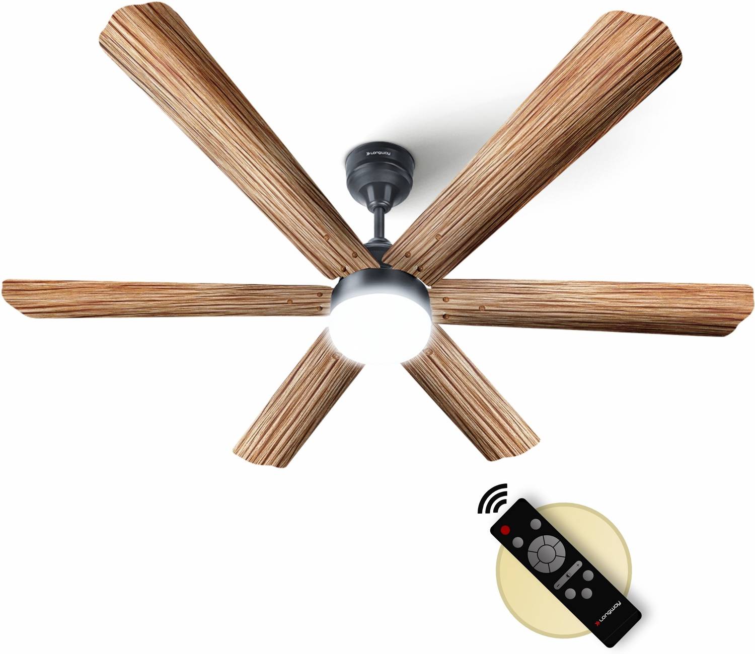 Longway Luminair-Max-6B with 5 Year Warranty BLDC Motor with Remote 1200 mm Ceiling Fan