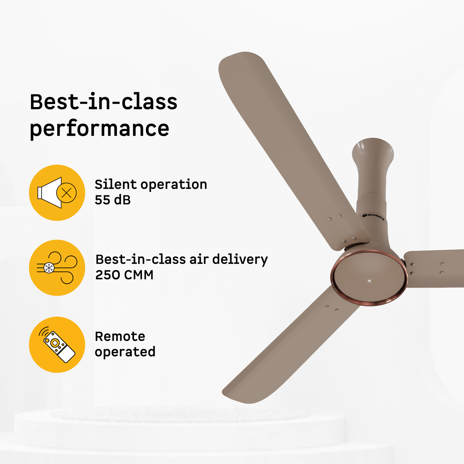 Image of Atomberg Studio Ventra|Advance Air+ Technology|Low Noise| with 5 Year Warranty BLDC Motor with Remote 1200 mm Ceiling Fan