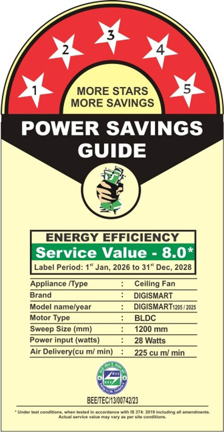 Image of DIGISMART Storm | BLDC Motor | Remote Control | Energy Saving | Silent Operation with 5 Year Warranty BLDC Motor with Remote 1200 mm Ceiling Fan