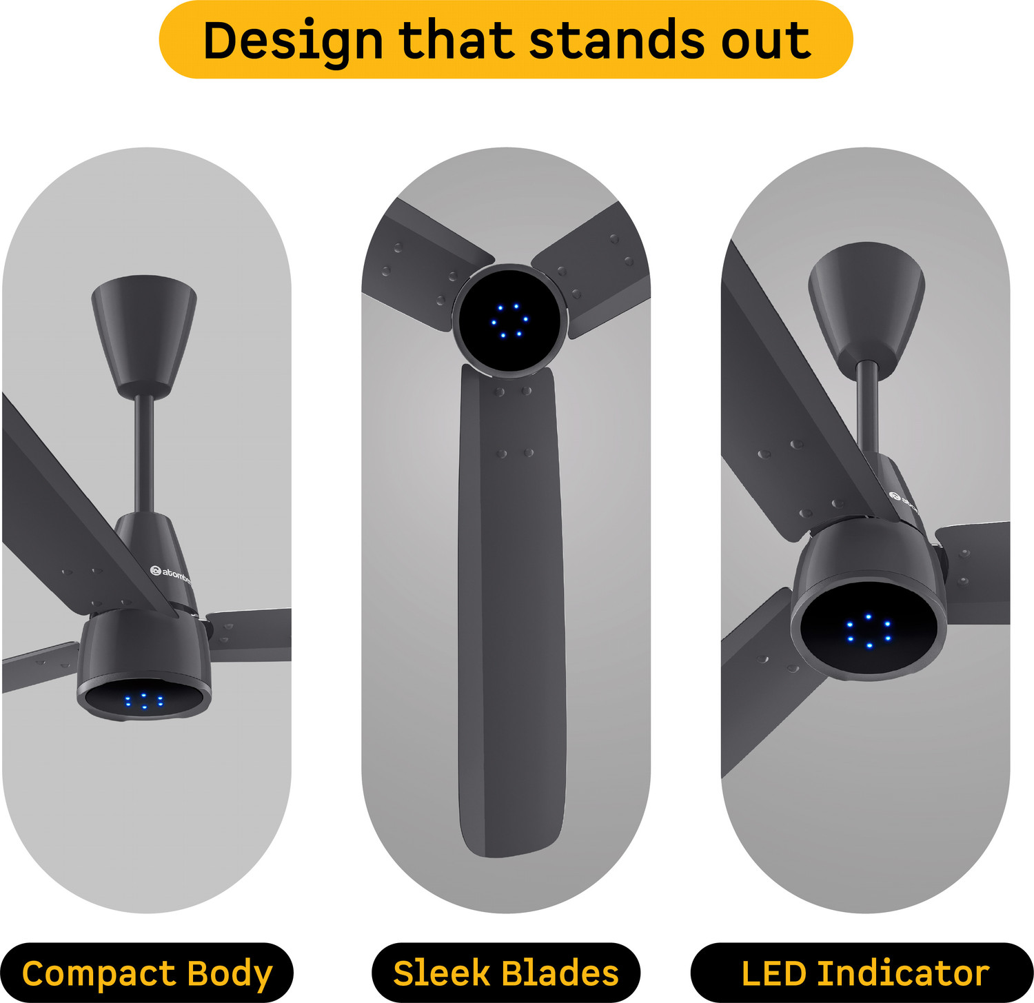 Image of Atomberg Renesa Epoque | Advance air+ Technology | Sleek Fan | LED Indicator | Low Noise with 2 Year Warranty BLDC Motor with Remote 1200 mm Ceiling Fan