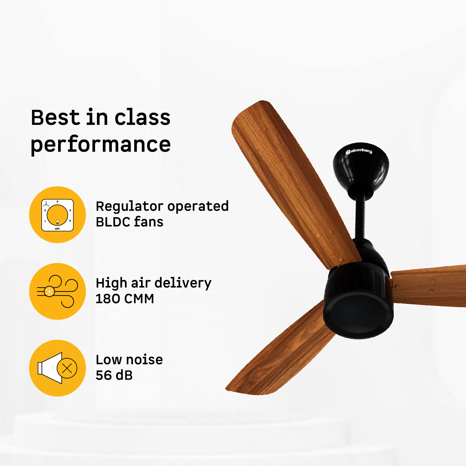 Image of Atomberg Renesa Prime Regulator Operated (No Remote)High Air DeliveryLow Noise with 3 Year Warranty BLDC Motor 900 mm Ceiling Fan