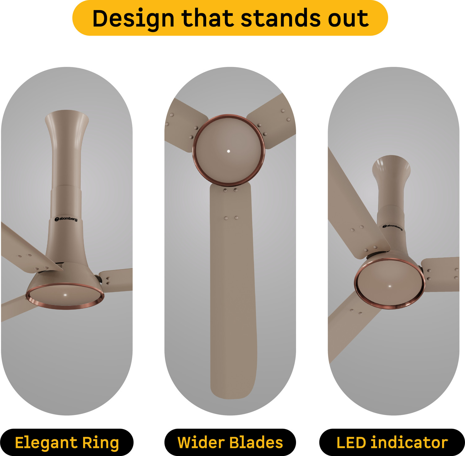 Image of Atomberg Studio Ventra|Advance Air+ Technology|Low Noise| with 5 Year Warranty BLDC Motor with Remote 1200 mm Ceiling Fan