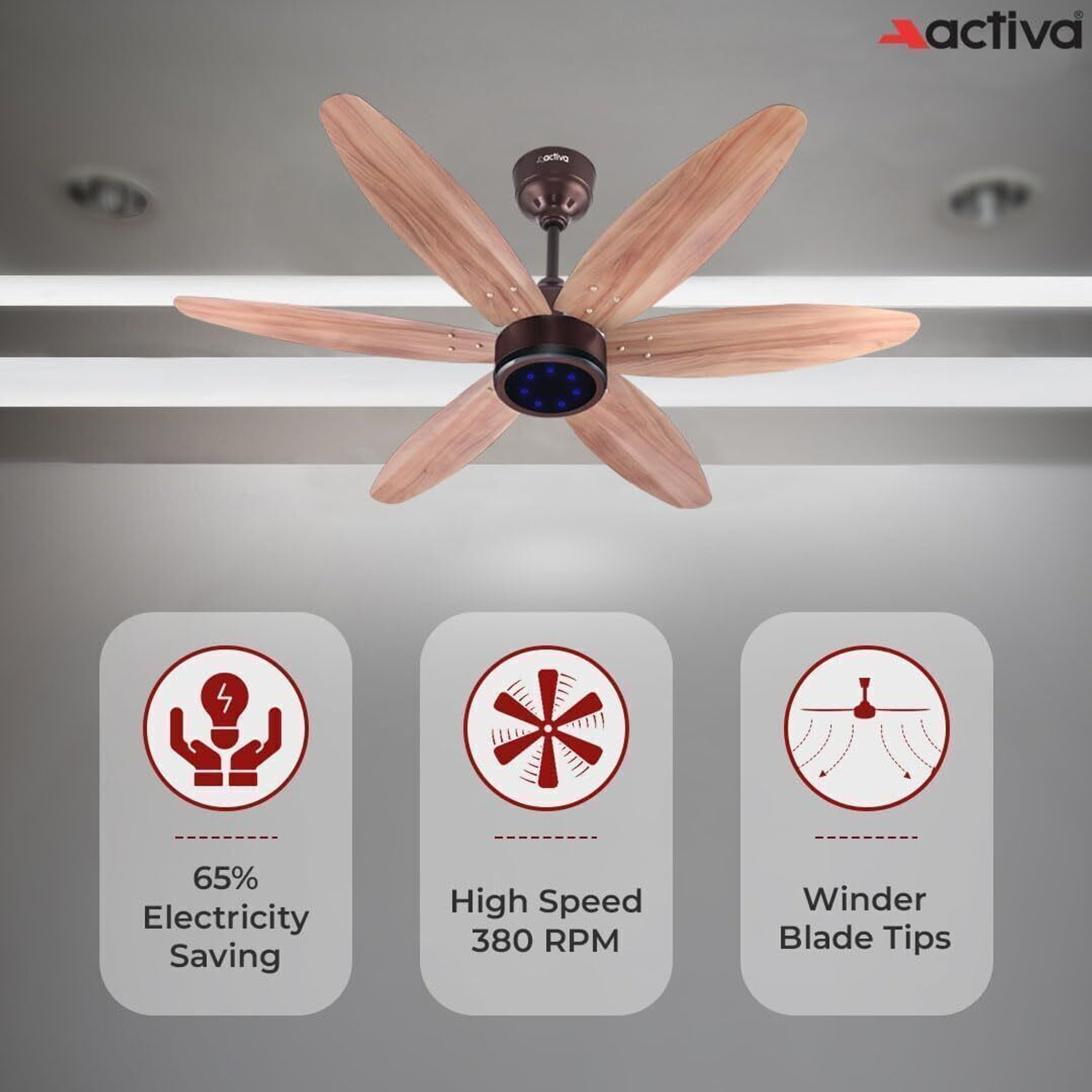 Image of ACTIVA JETTA | BLDC Motor | Remote Control | Energy Saving | Anti Dust | High Speed with 5 Year Warranty BLDC Motor with Remote 1200 mm Ceiling Fan