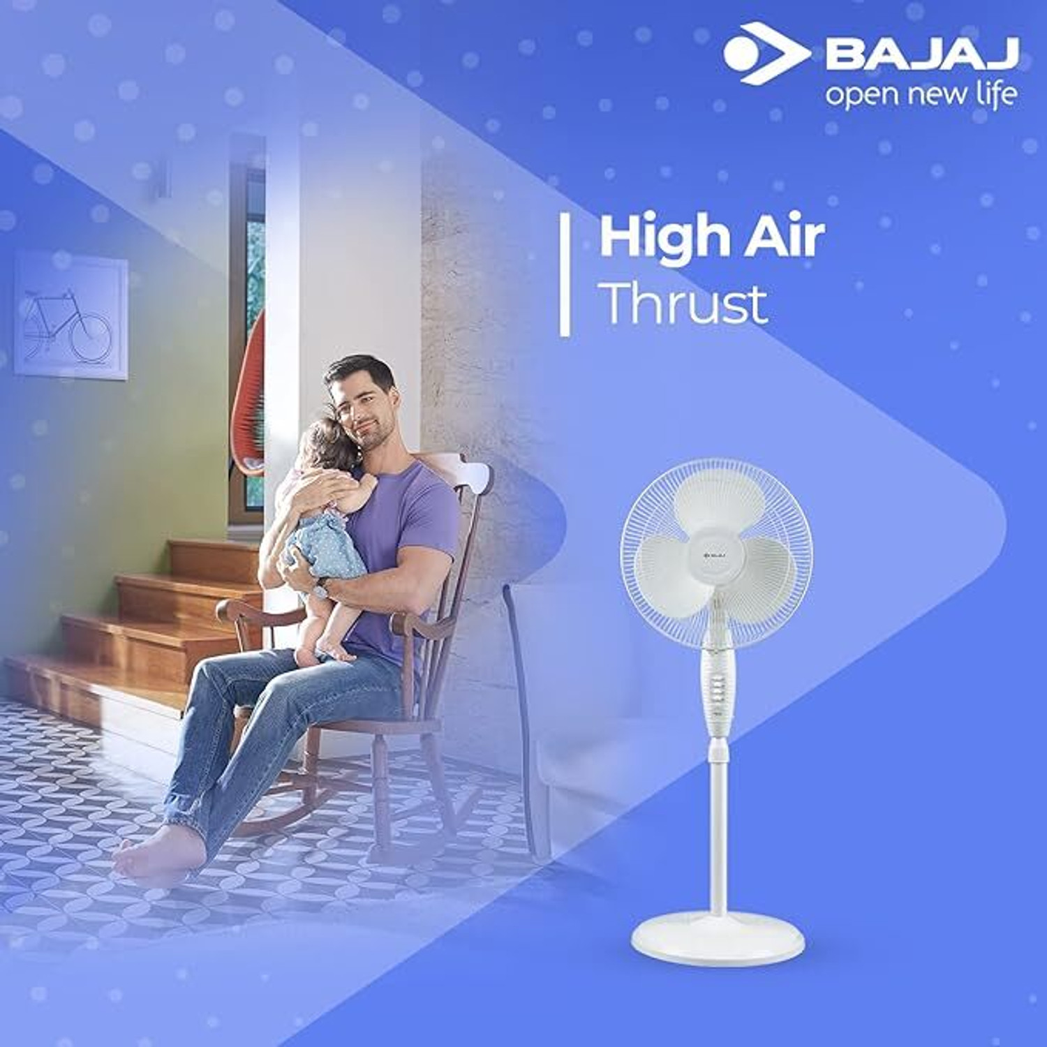 Image of BAJAJ ESTEEM 400MM | Copper Motor | Energy Saving | Anti Dust | Silent Operation with 2 Year Warranty Energy Saving 400 mm Pedestal Fan