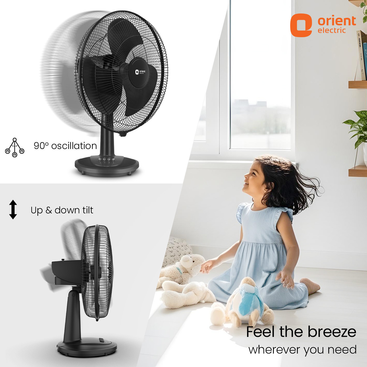 Image of Orient Electric Table 77 |100% Copper Motor|Superior Air Delivery |3 Speed| Military Grade Guard with 2 Year Warranty Ultra High Speed 400 mm Table Fan