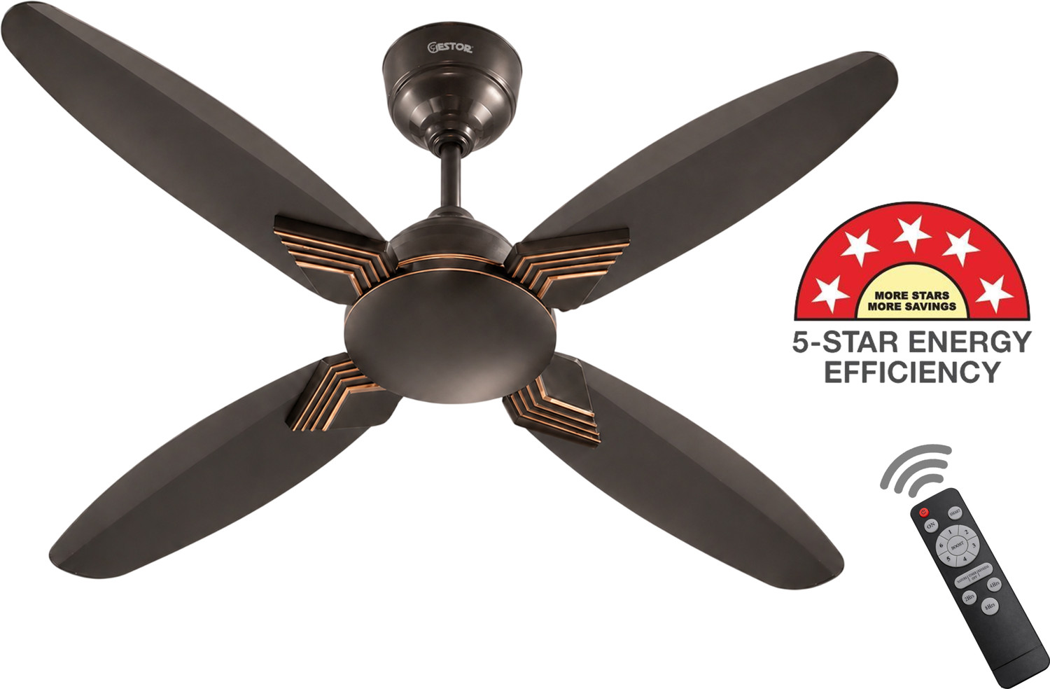 Image of GESTOR Avenzo 202 | BLDC | Super Hi Speed 48 inch Premium Series with 5 Year Warranty Anti Dust, BLDC Motor with Remote, Energy Saving, Silent Operation 1200 mm Ceiling Fan