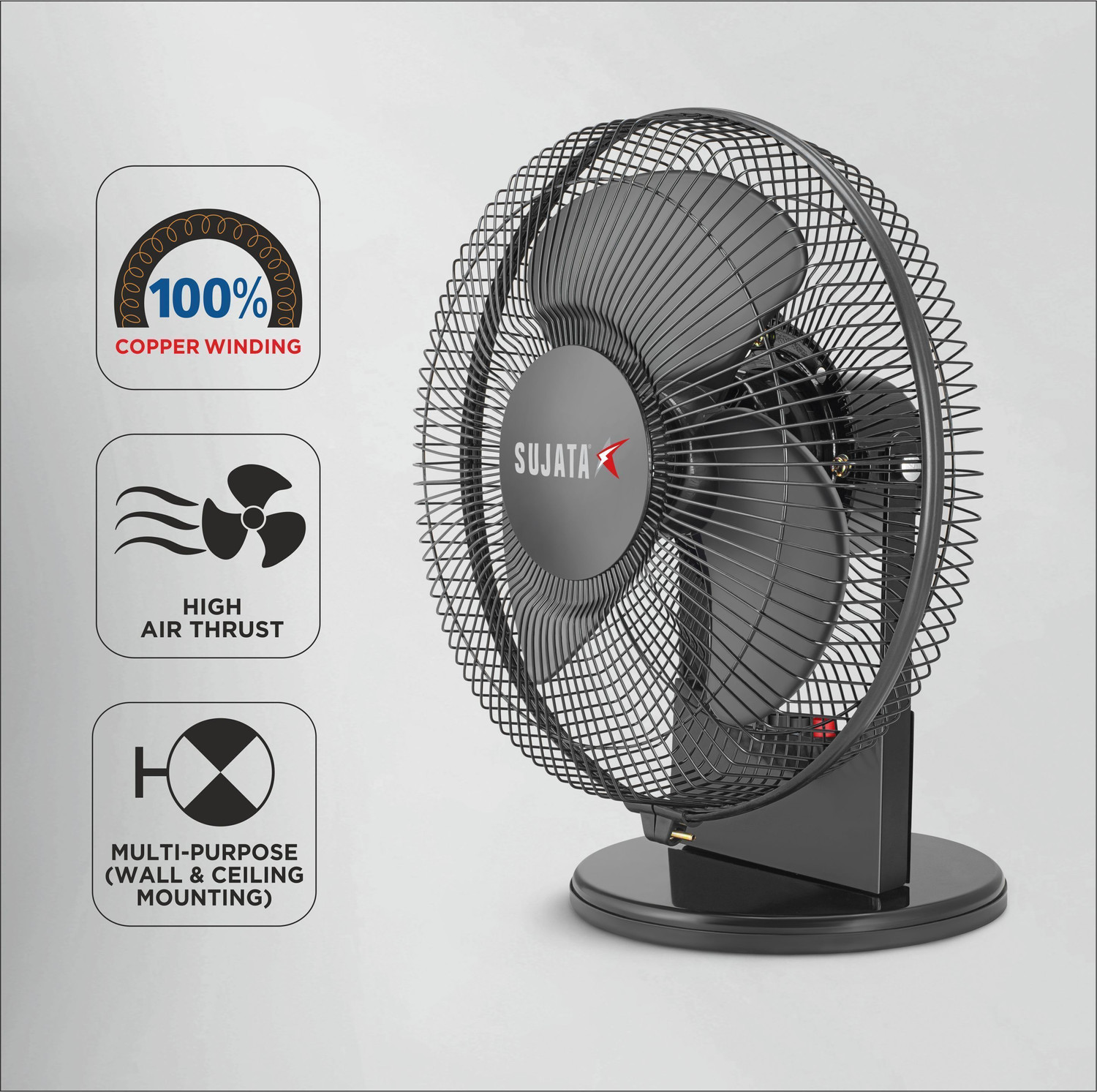 Image of SUJATA SAP 2700HS | High Speed with 2 Year Warranty High Air Delivery 280 mm Table Fan