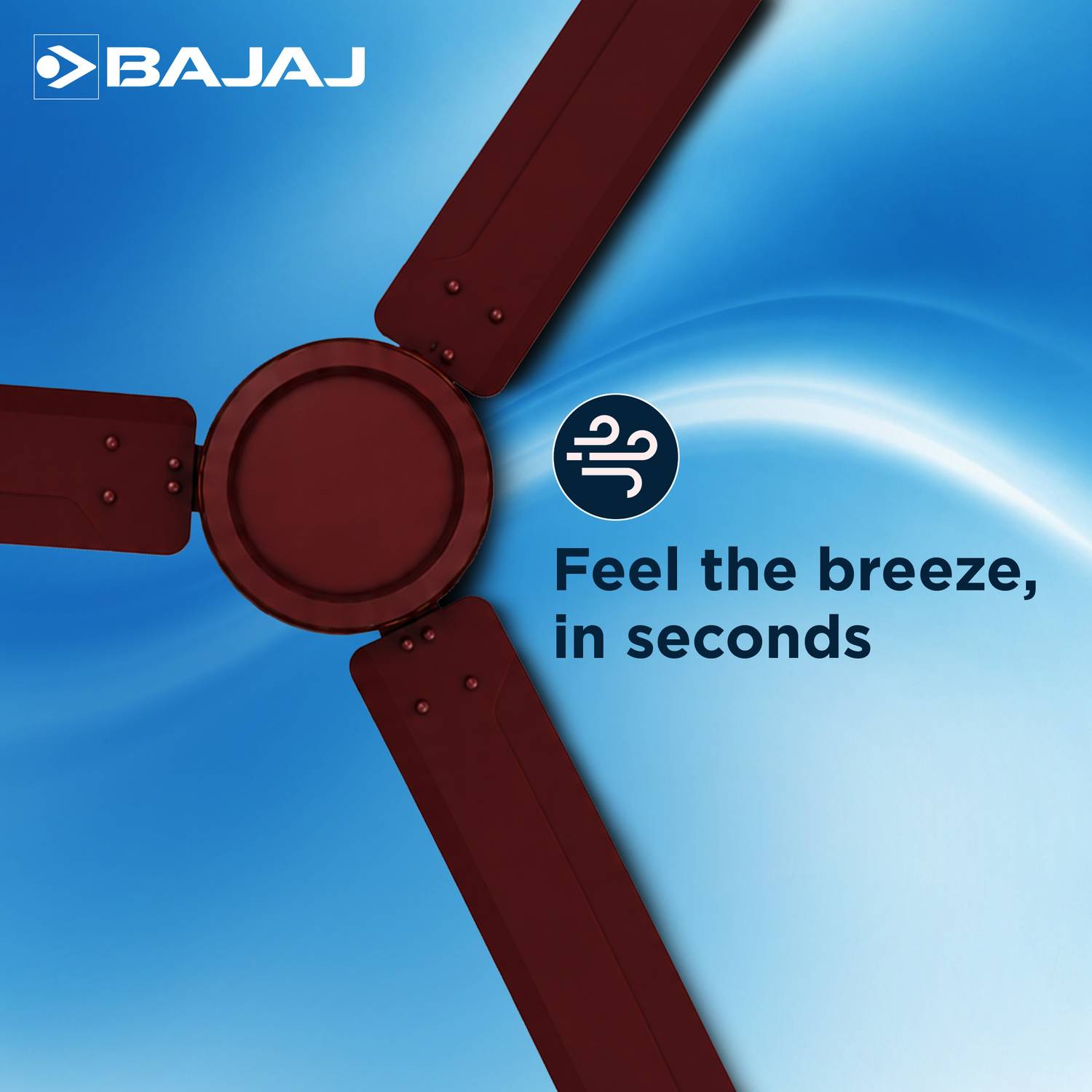 BAJAJ Crest Turbo 1200mm Brown Ceiling Fan - Image 3