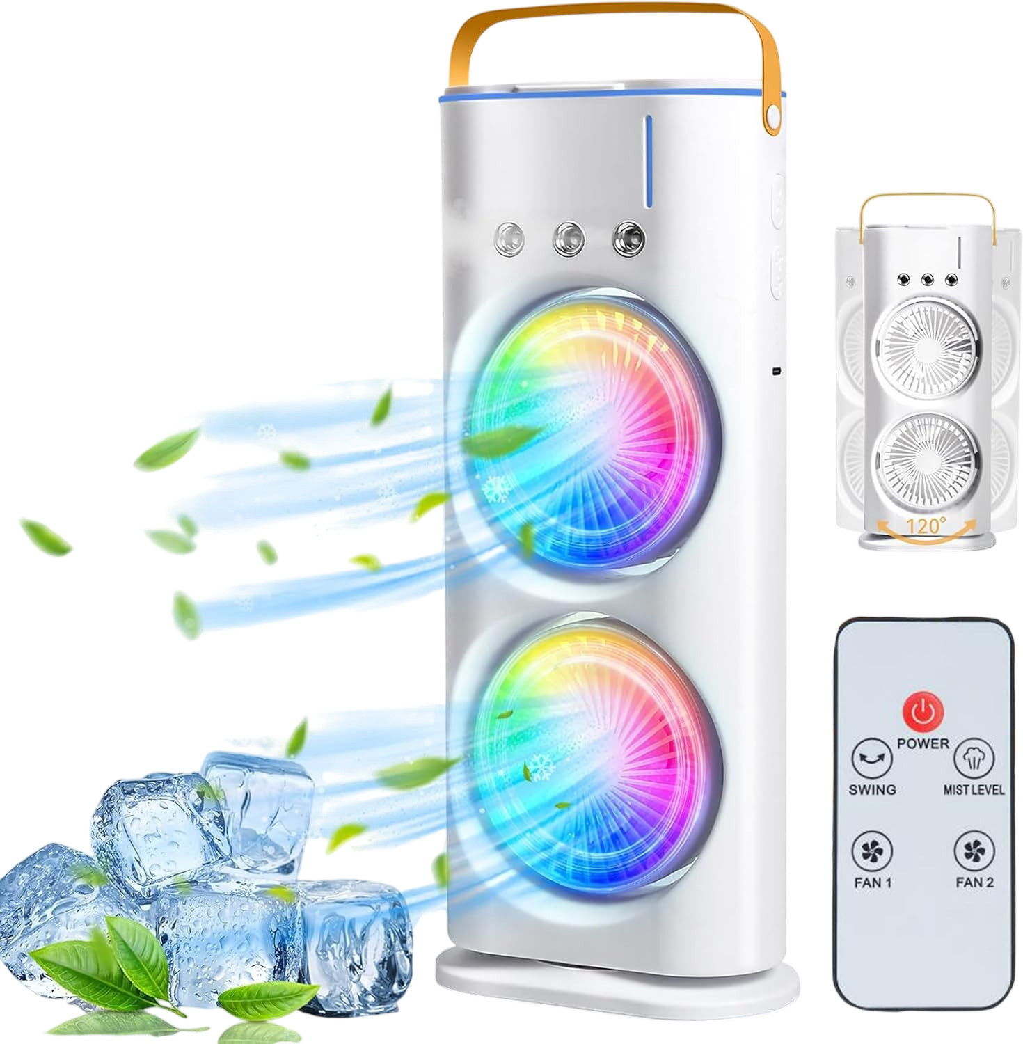 Image of Woomzy Table Fan Rechargeable Table Fan with LED Light High Speed Fan for Home Ultra High Speed 1400 mm Table Fan