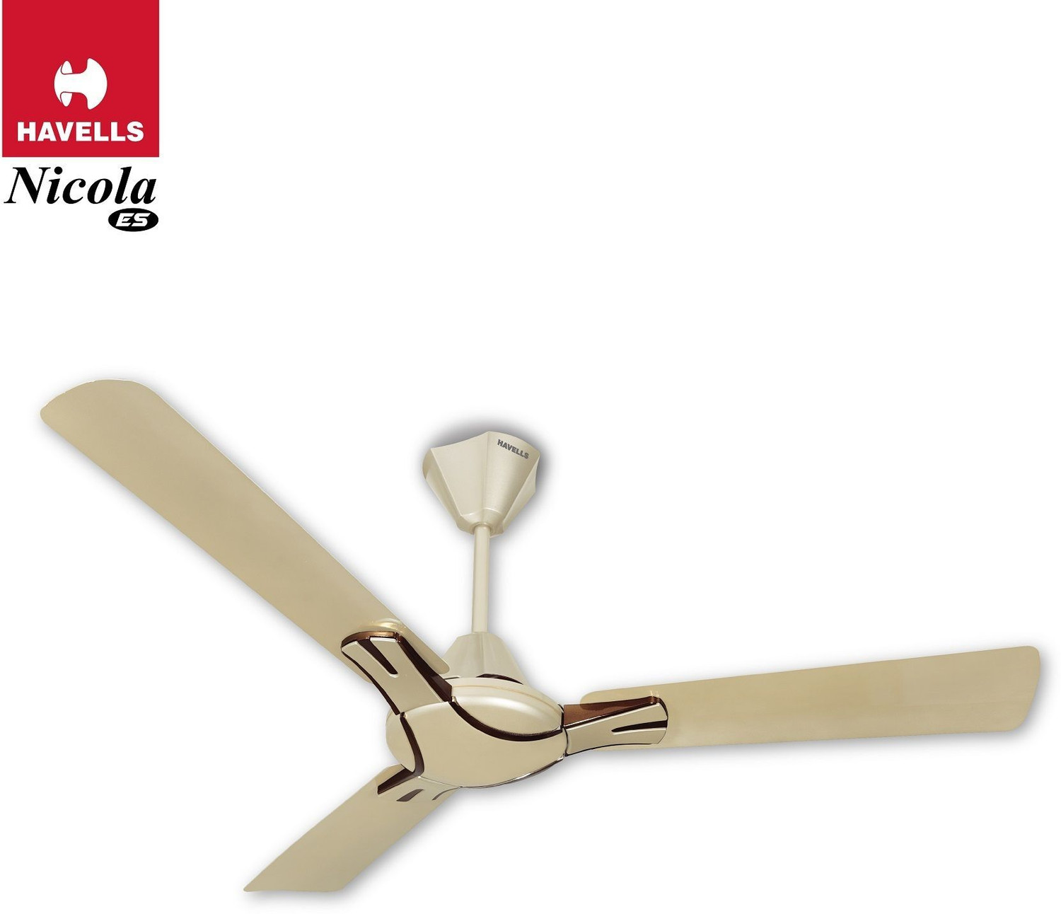 Image of HAVELLS Nicola|Energy Saving|Low Noise|Decorative|50W|100% Copper Motor with 2 Year Warranty Energy Saving 1200 mm Ceiling Fan