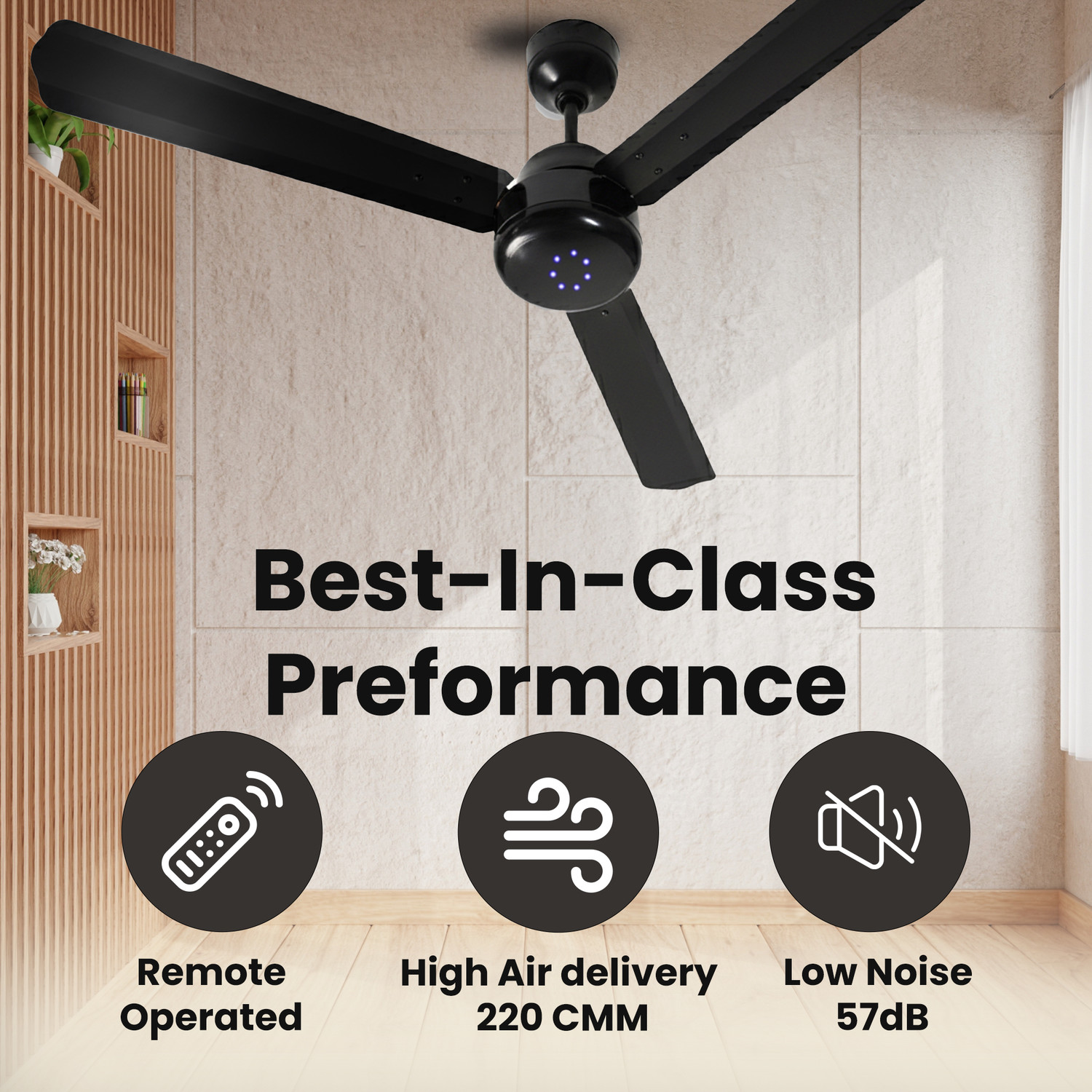 Image of Cadlec Defender with 5 Year Warranty BLDC Motor with Remote 1200 mm Ceiling Fan