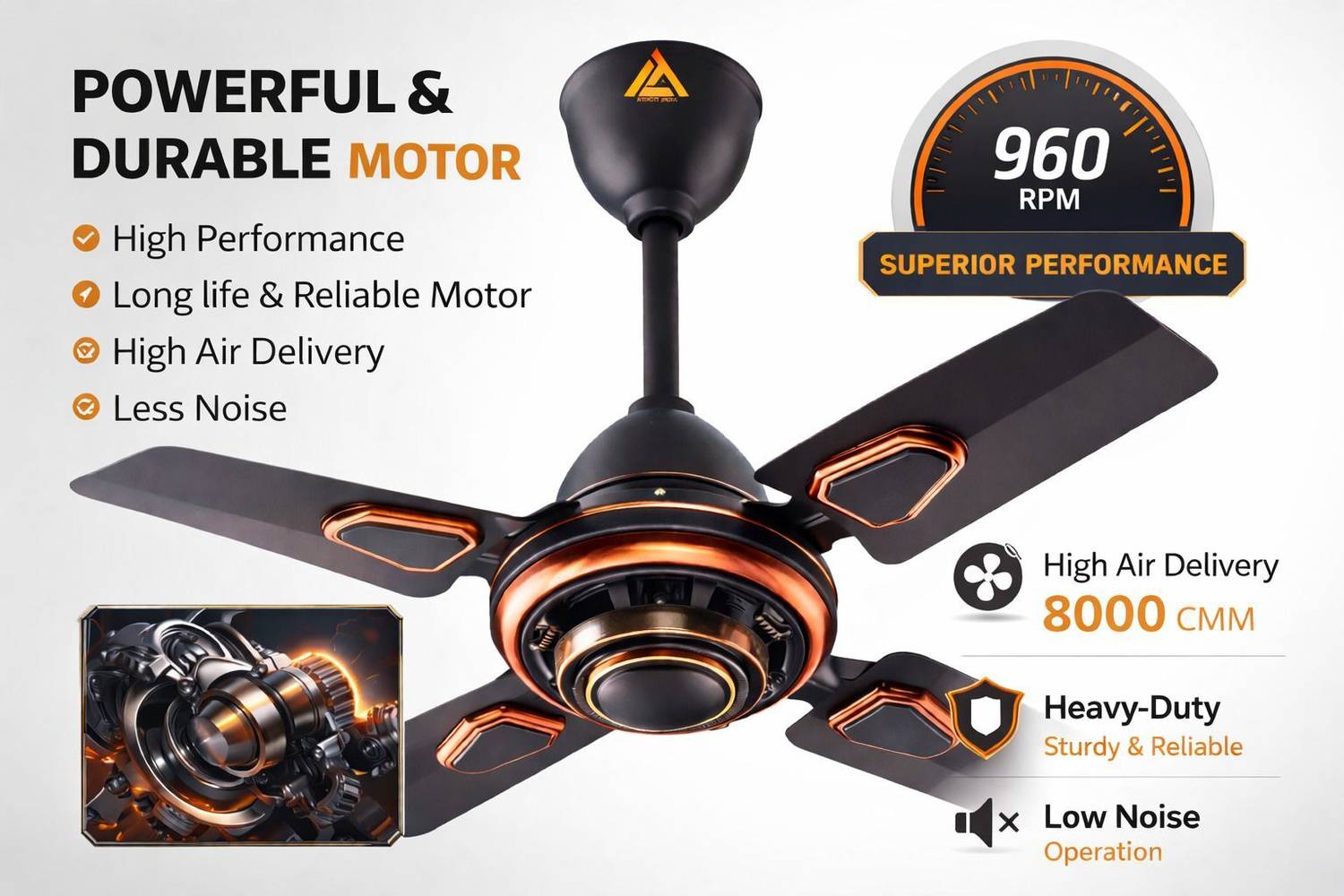 Athots Mallet 24 Inch Ceiling Fan - Image 2