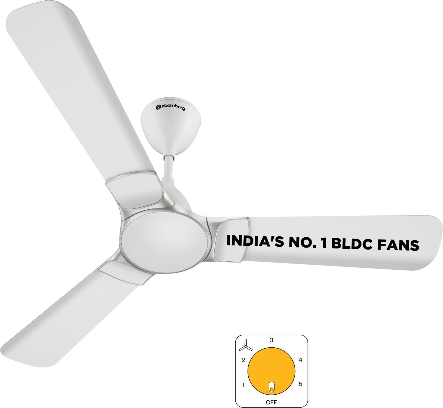 Atomberg Erica Nuvo Regulator Operated(No Remote)Advance Air+ TechnologyLow Noise with 3 Year Warranty BLDC Motor 1200 mm Ceiling Fan