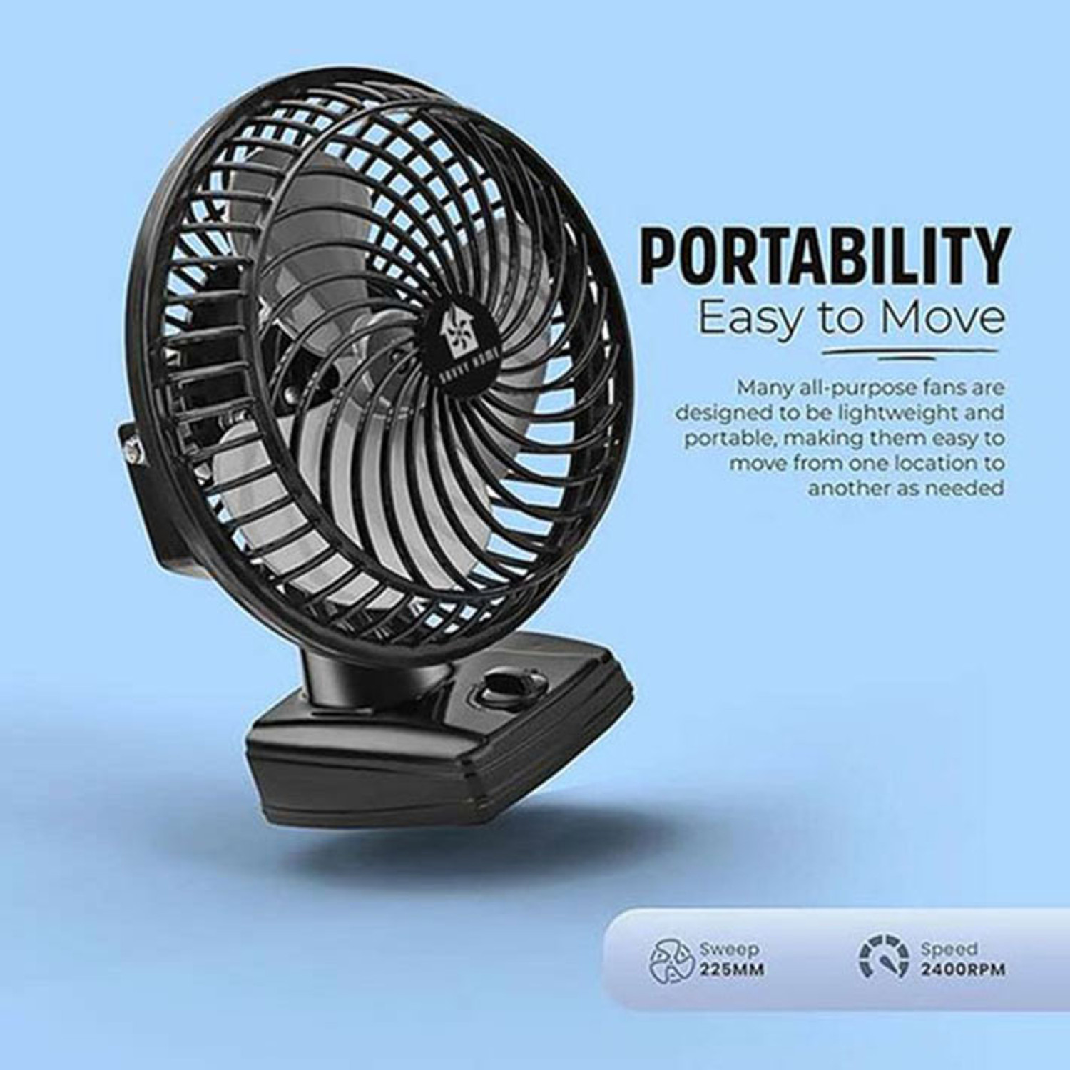 Image of Savvy Home 9 Inch High Speed Wall Cum Table Fan for Home | All Purpose Fan | S9WTF /BLK-3 with 1 Year Warranty High Air Delivery 300 mm Table Fan
