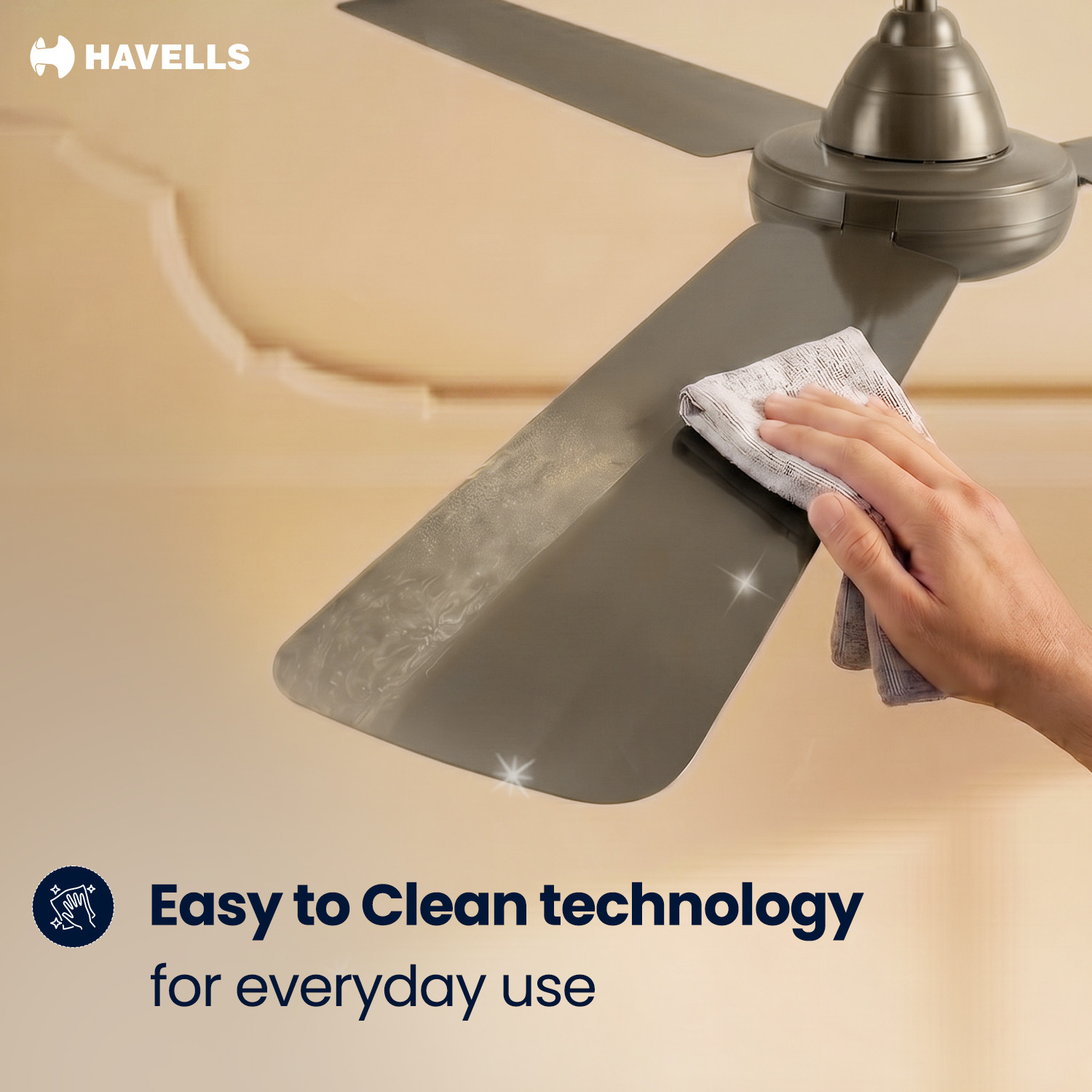 Image of HAVELLS Ambrose Neo Ceiling Fan| High Speed, High Air Delivery| Strong & Powerful motor with 2 Year Warranty Anti Dust 1200 mm Ceiling Fan